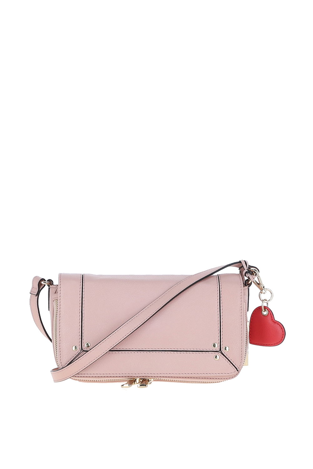 Light Pink 'Blossom' Flap Over Real Leather Shoulder Bag, Image 1 of 4