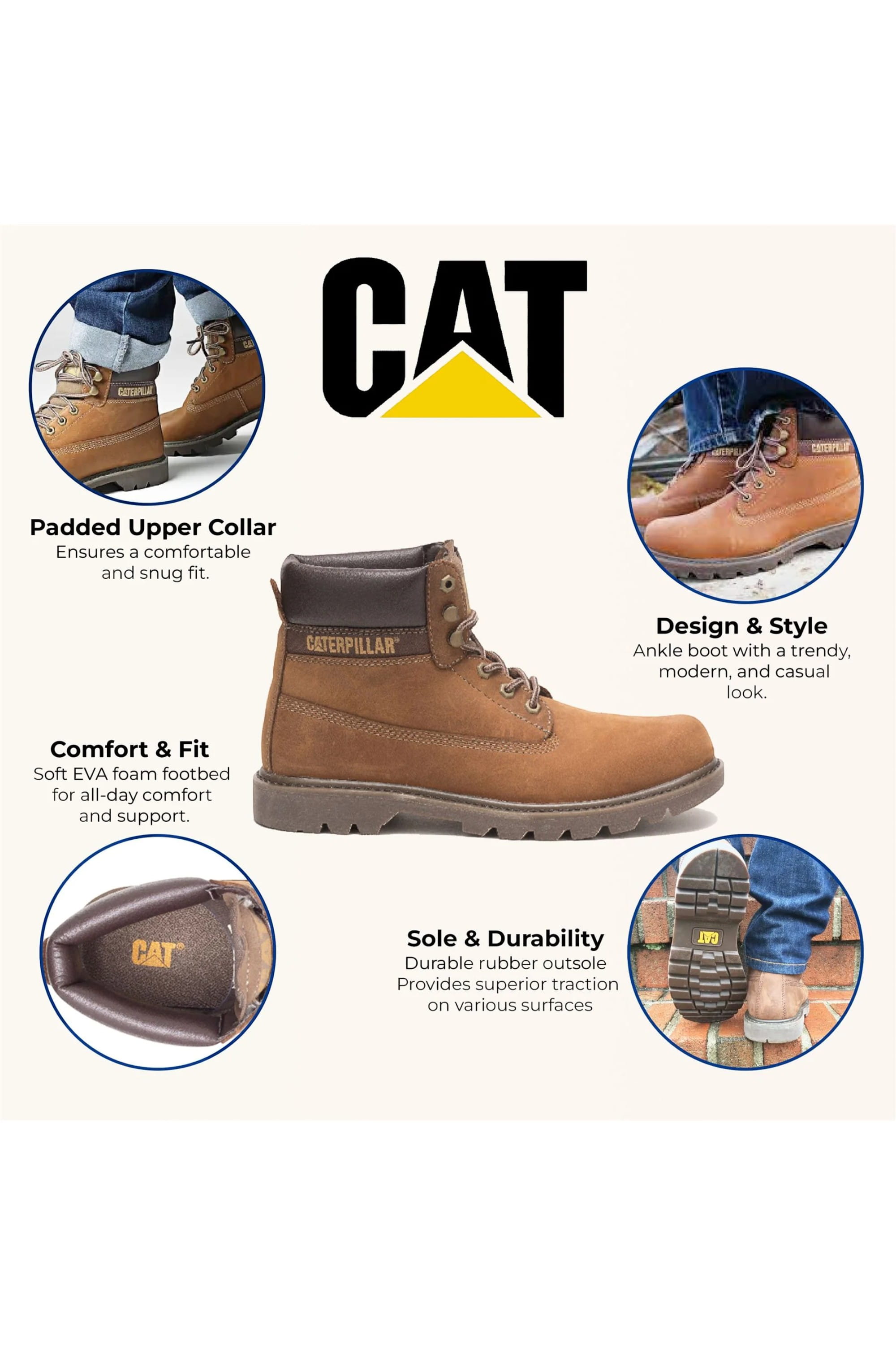 Brown Unisex Soft Trail Ankle Boots-COLORADO-2.0, Image 3 of 7