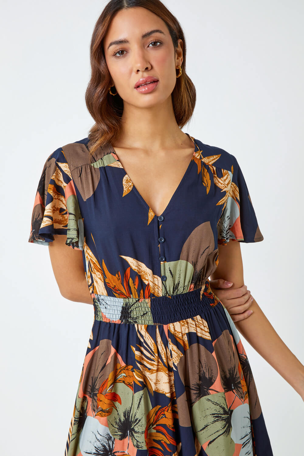 Broderie Angel Sleeve Midi Dress