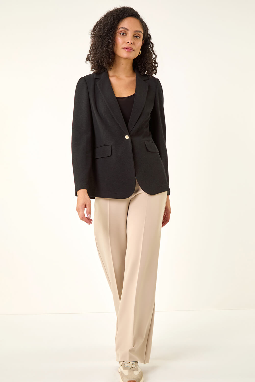 Black Textured Pocket Stretch Jacket, Image 1 of 5