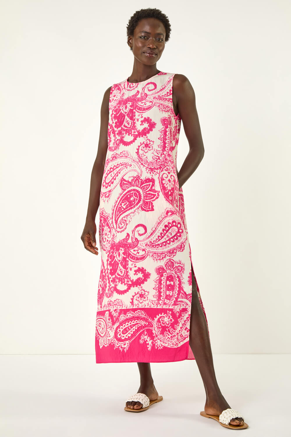 Roman Women's Pink Paisley Print Midi Dress - Size 20