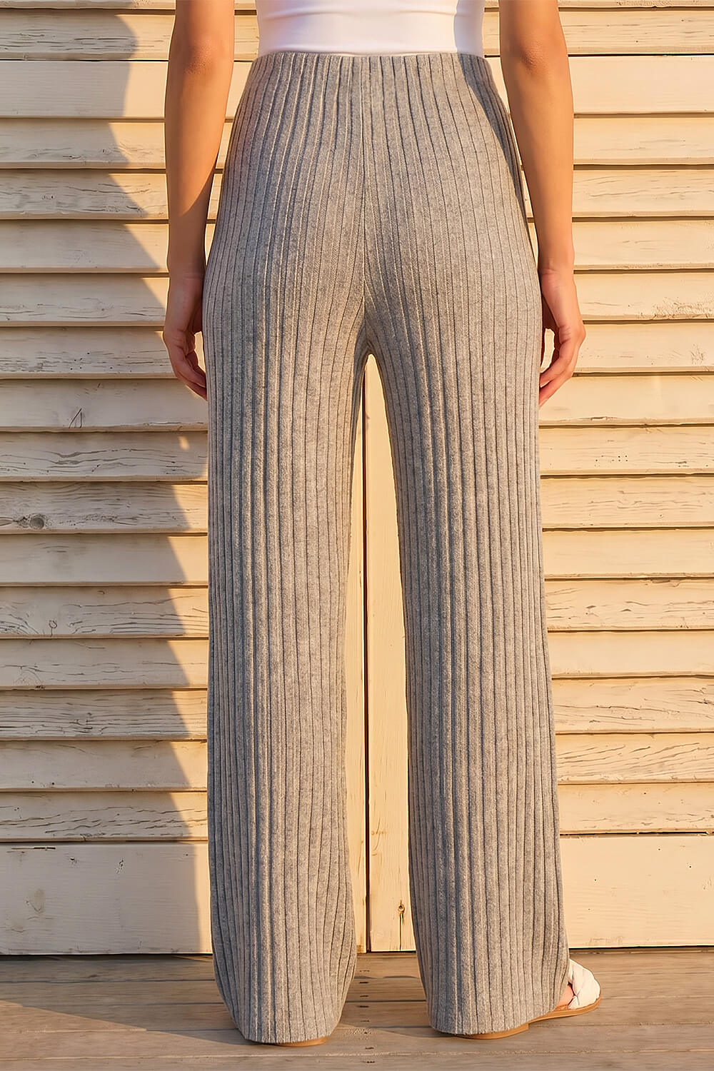 Grey Dusk Pleated Wide Leg Stretch Trouser, Image 4 of 4