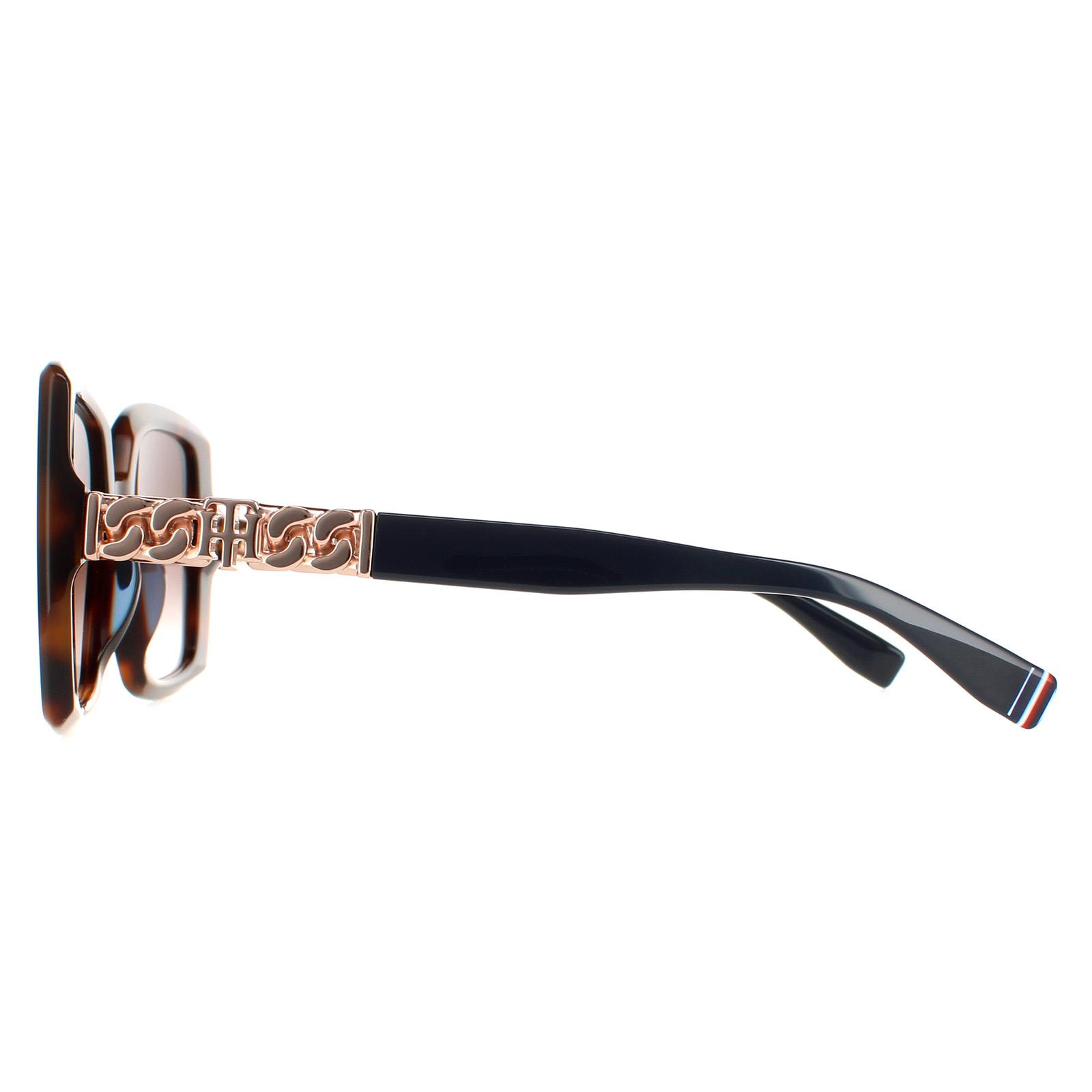 Brown Tommy Hilfiger Brown Square Havana Brown Gradient TH 1894/S, Image 3 of 4