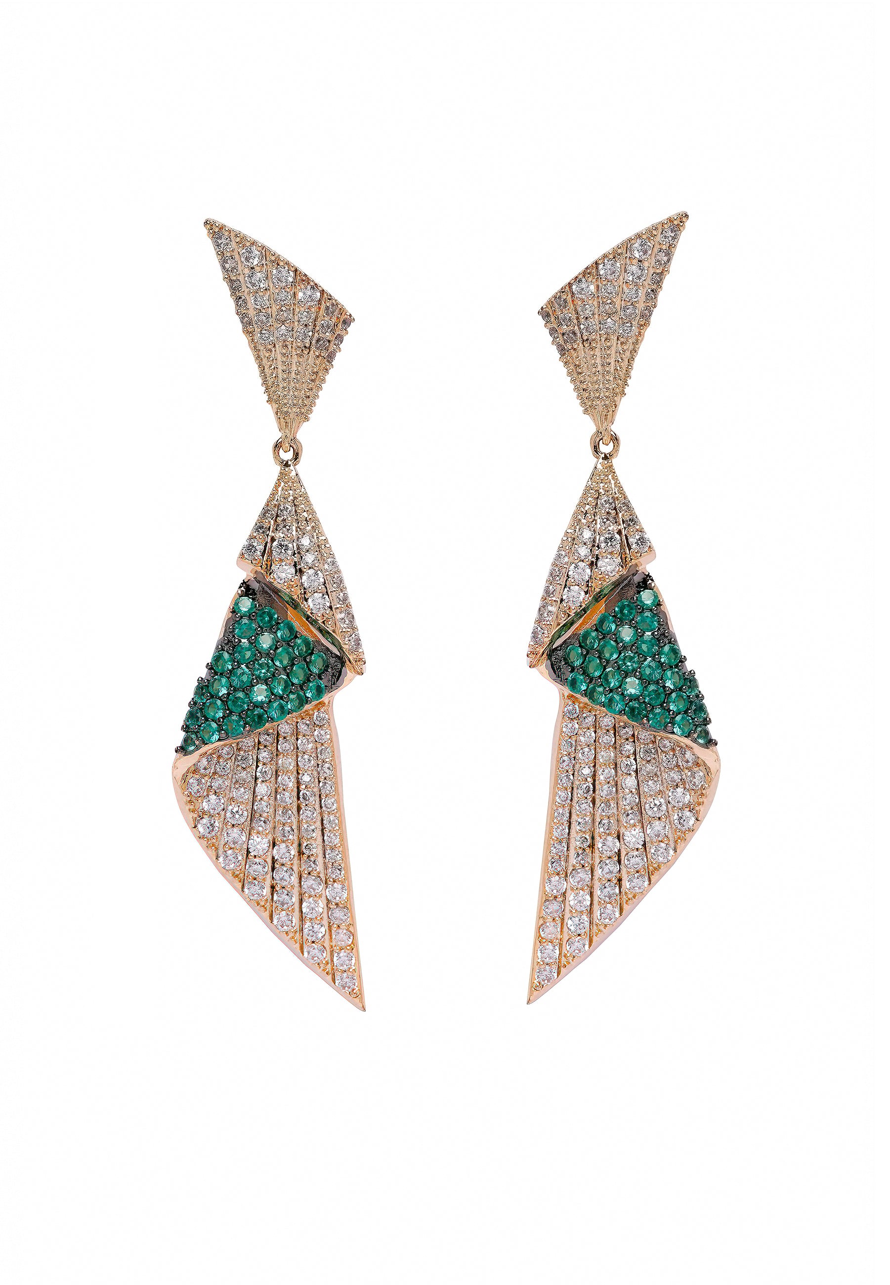 Metallic Diva Luxury Shell Dangle Earrings