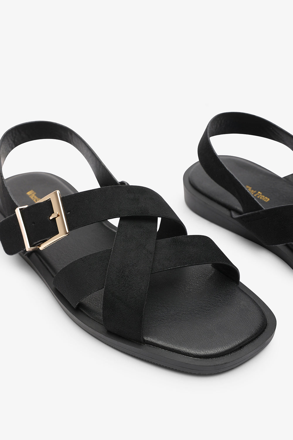 Black Capri Cross Over Open Toe Sandal, Image 5 of 6