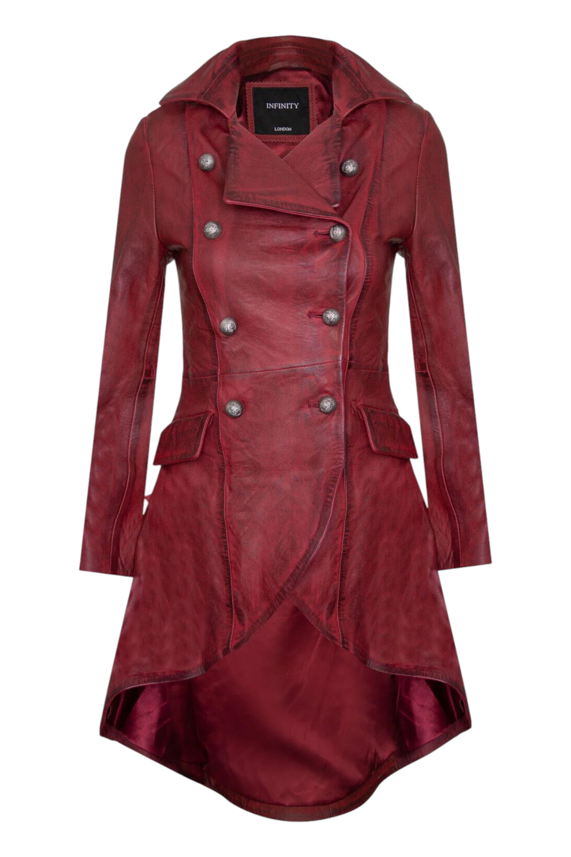 Burgundy Womens Gothic Victorian Coat-Accra, Image 1 of 4