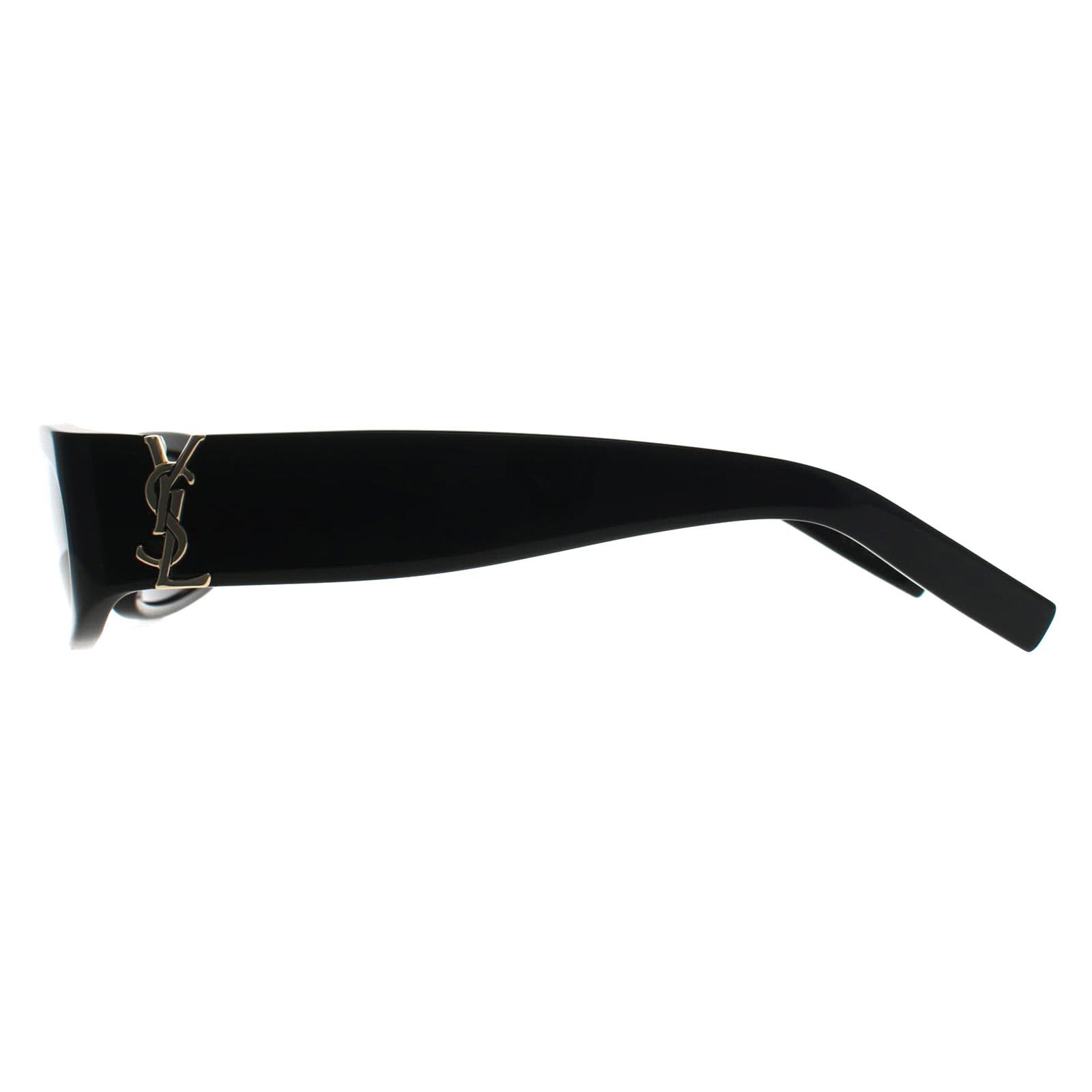 Black Saint Laurent Black Rectangle Shiny Black Grey SL M152, Image 3 of 3
