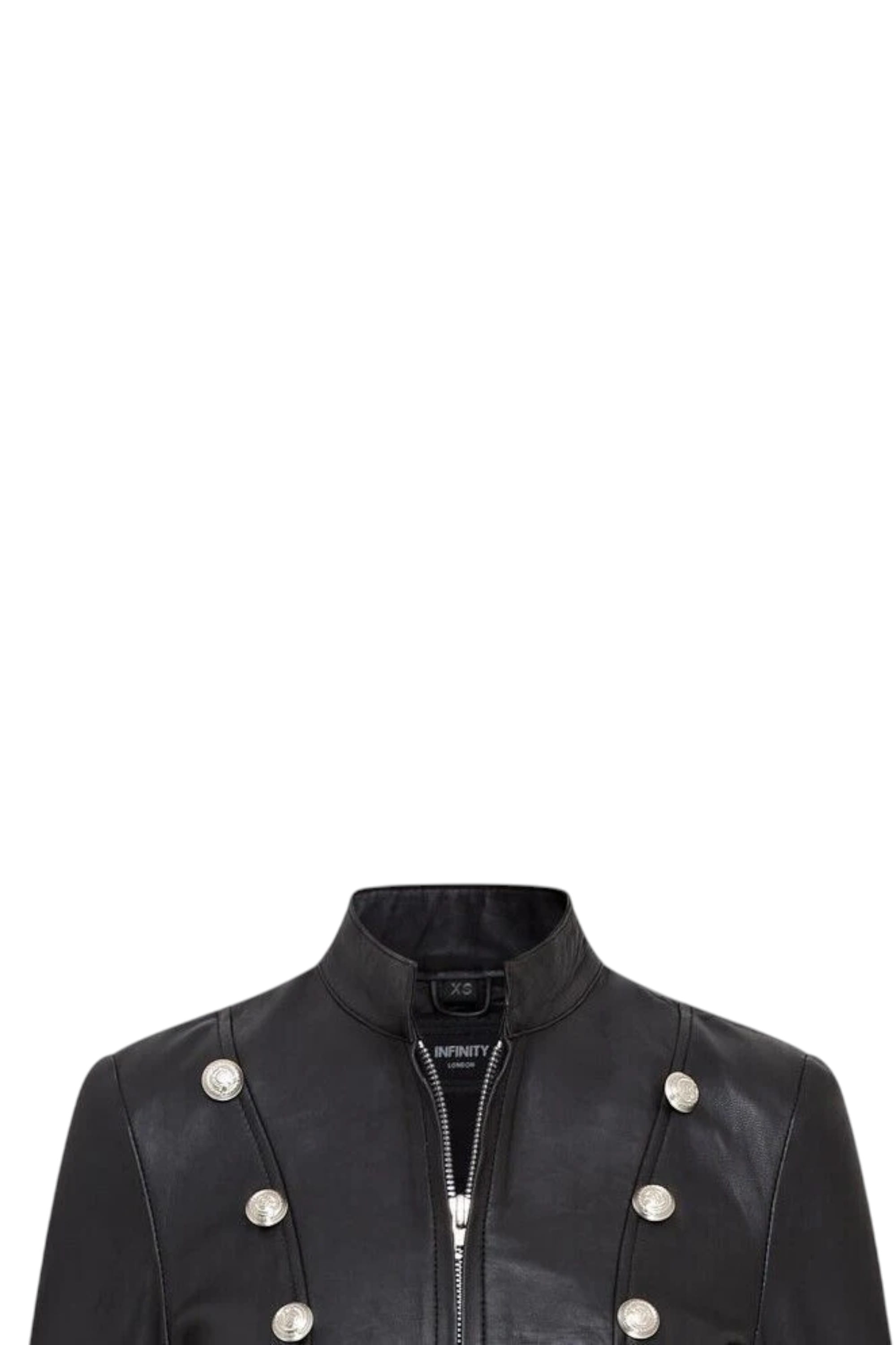 Black Gothic Full Edwardian Leather Coat, Image 4 of 4