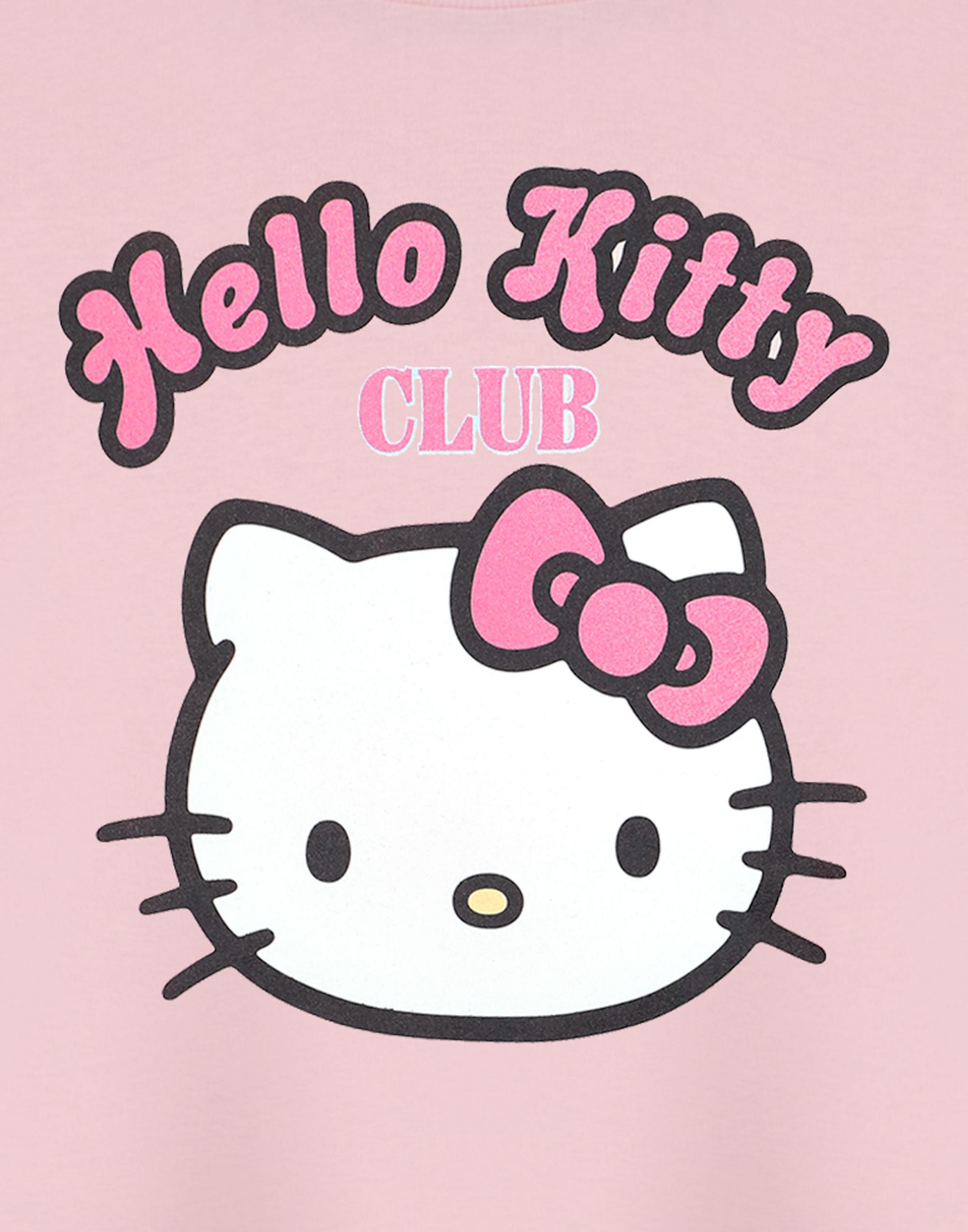 Pink Hello Kitty Cropped Short Sleeved T-Shirt, Image 6 of 6