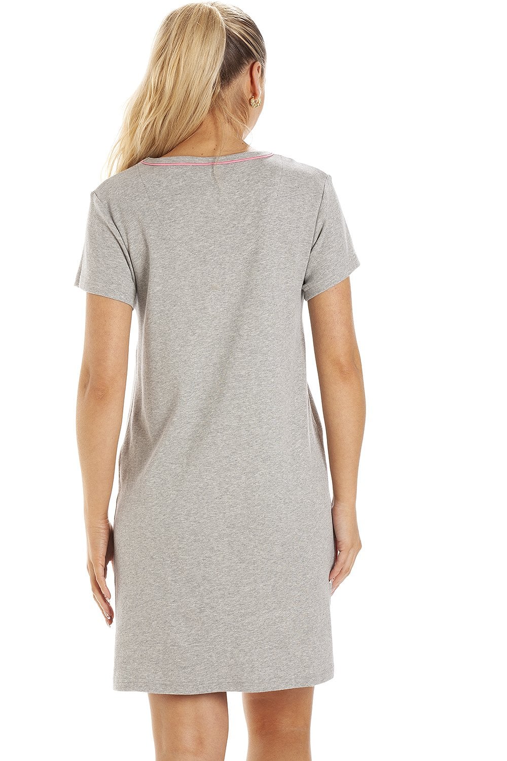 Grey Short Sleeve Pug Nightdress, Image 3 of 5