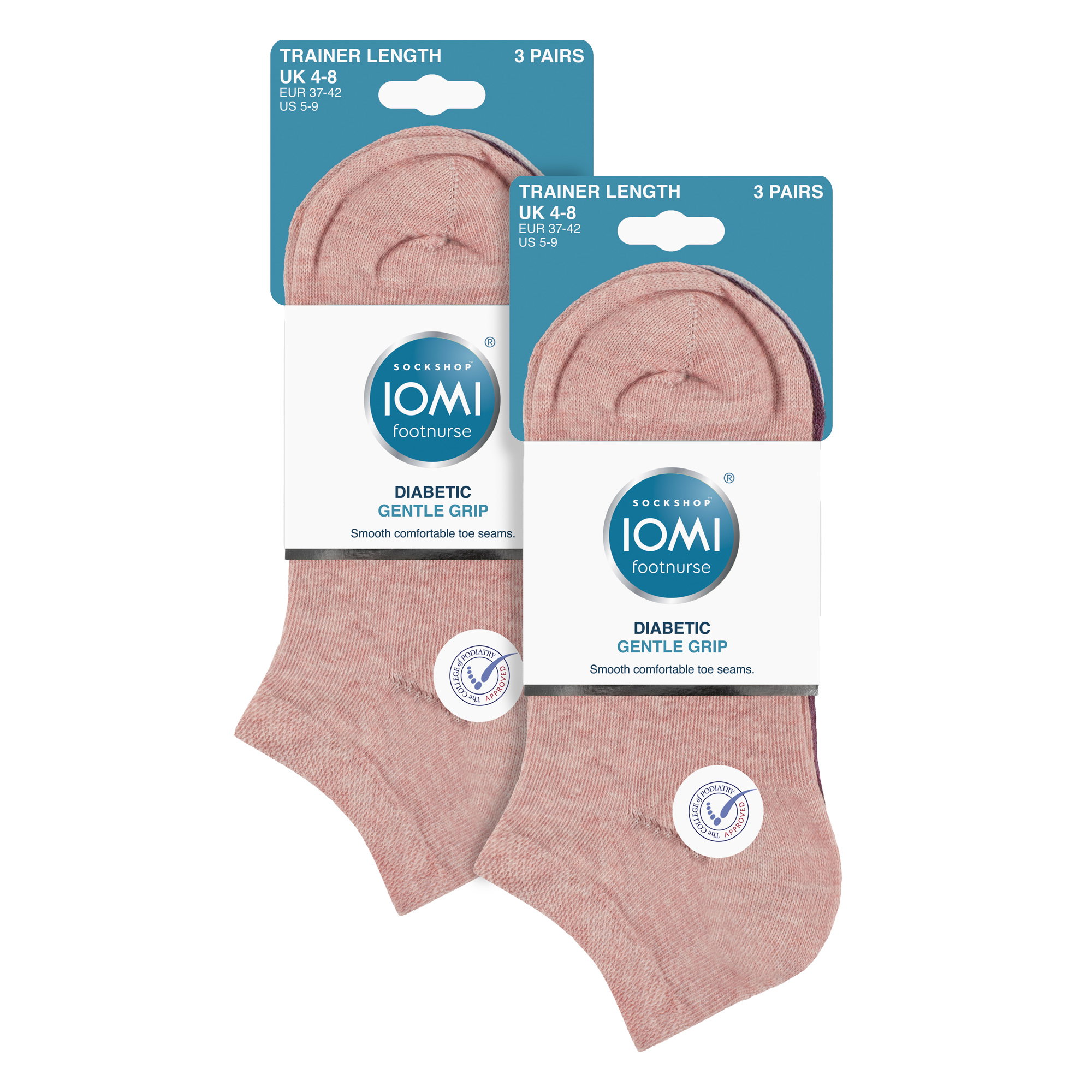 Pink 6 Pack Trainer Ankle Socks, Image 3 of 3