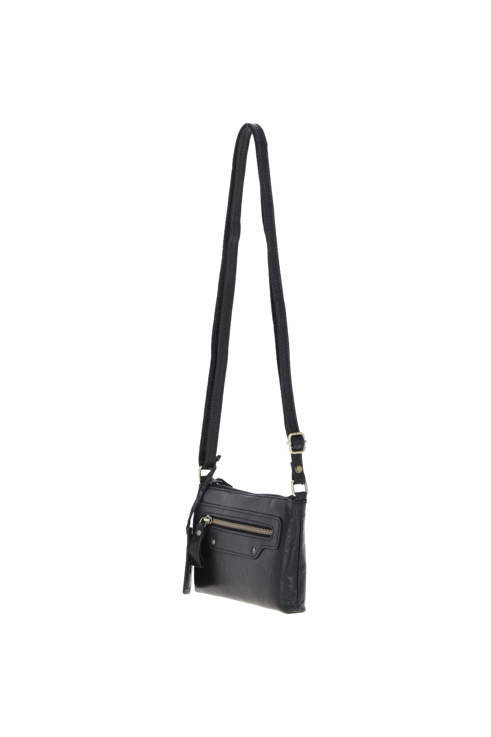 Black Genuine Leather Crossbody Bag, Image 4 of 6