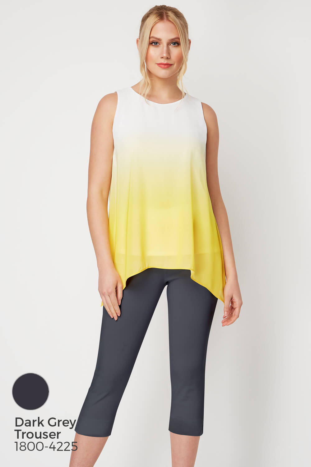 Yellow Ombre Print Overlay Top, Image 8 of 8