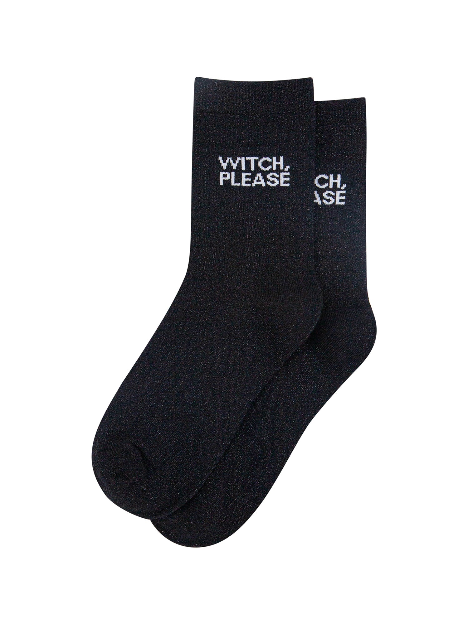 Black Witch Please Combed Cotton Glitter Socks, Image 3 of 4