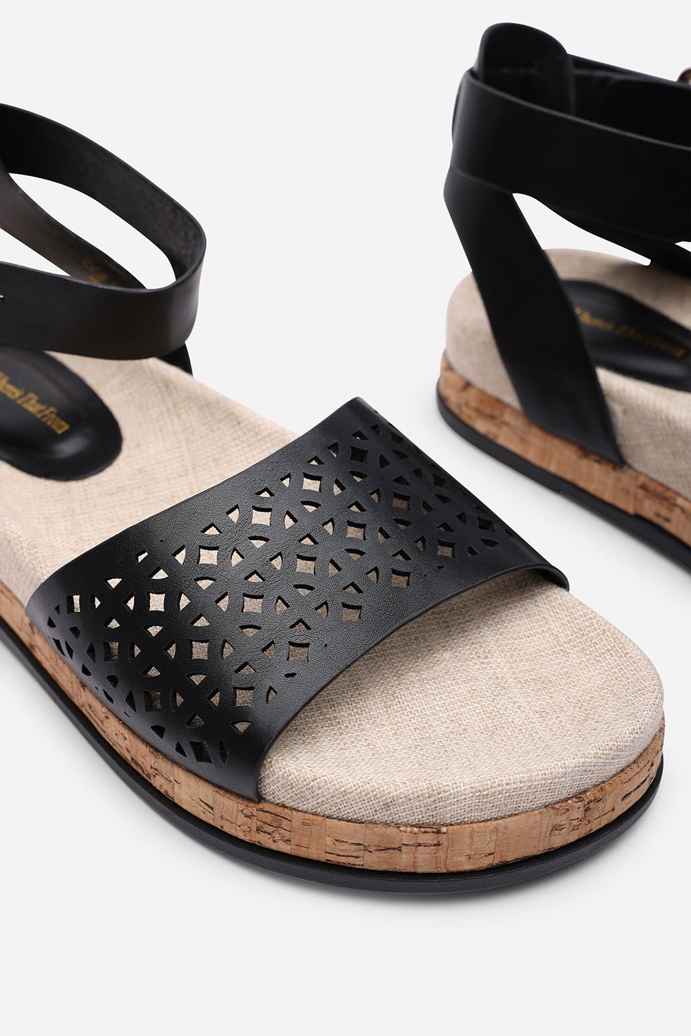 Black Where's That From Black Banyan Double Strap Flatform Sandal, Image 5 of 6