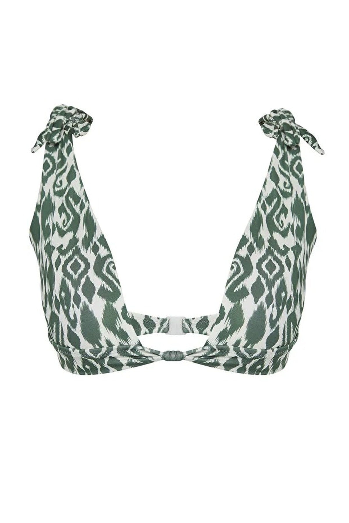Multi Patterned Knotted Triangle Bikini Top, Image 2 of 5