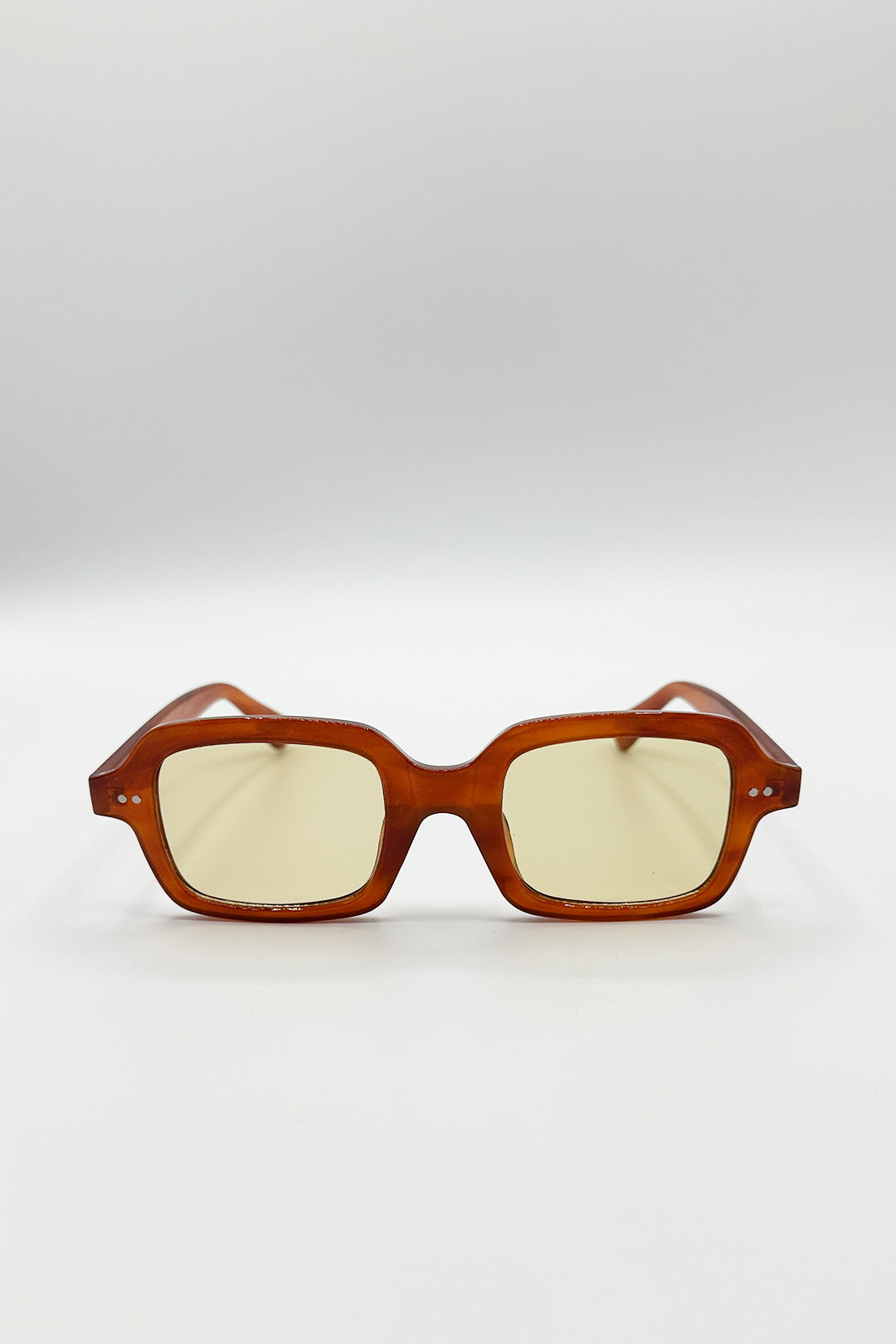 Brown SVNX Brown Bold Square Sunglasses In Brown, Image 3 of 5