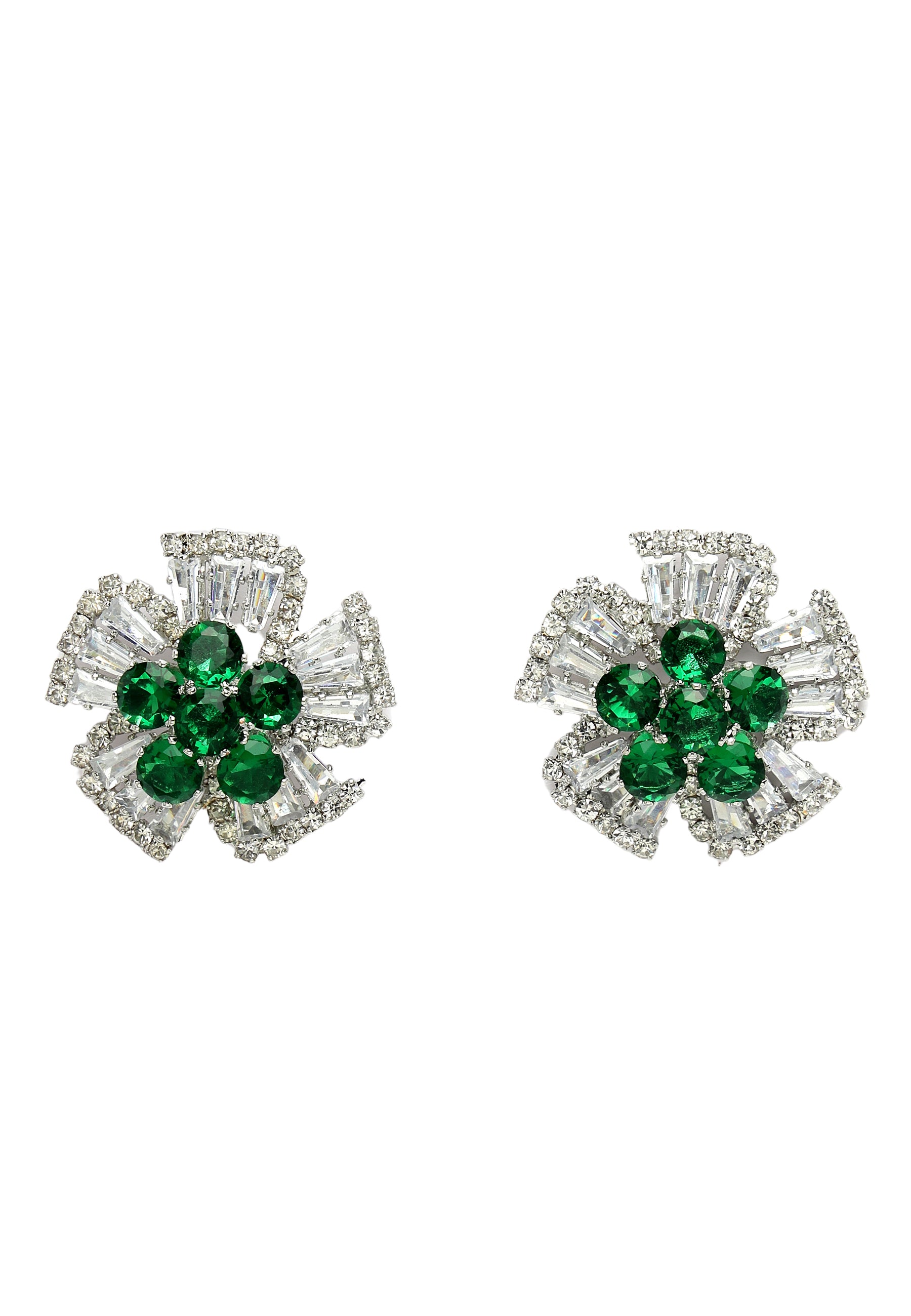 Green AVANT-GARDE PARIS Green Diva Collection Columbine Studs, Image 2 of 5