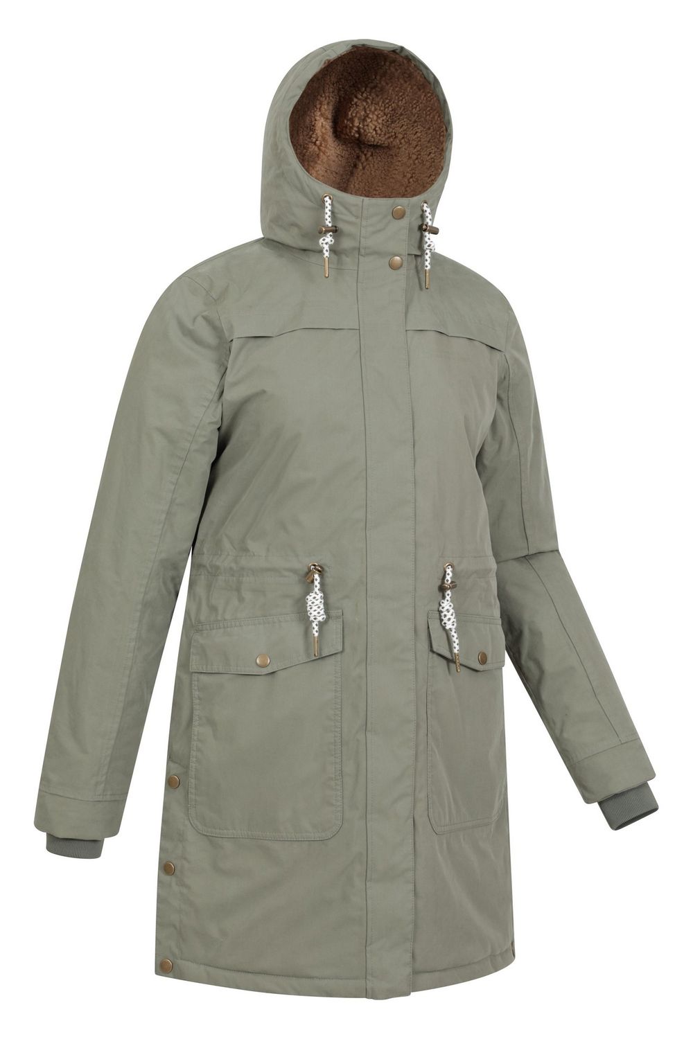 Khaki Acorn Waterproof Borg Lined Padded Parka, Image 4 of 4