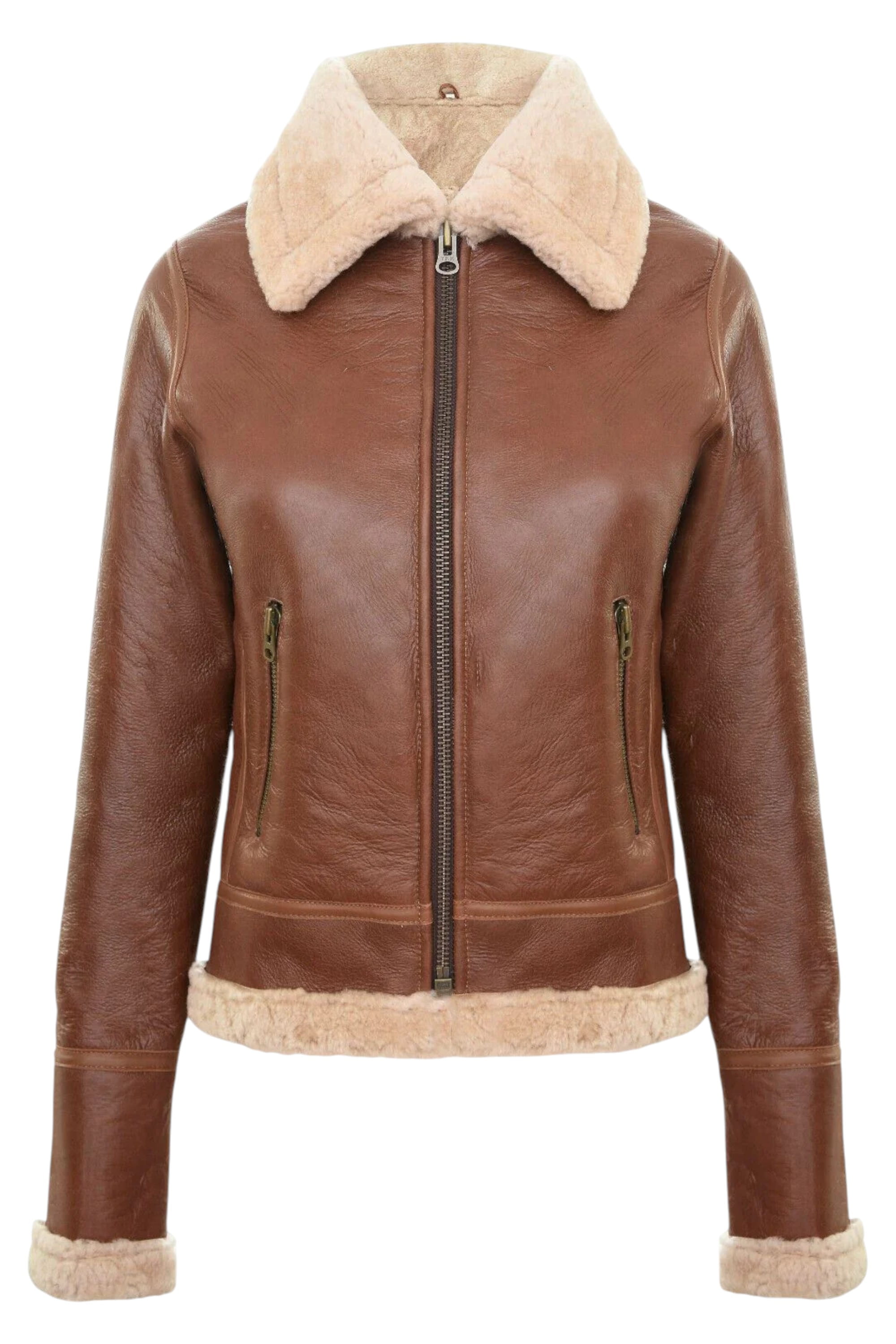 Brown Womens B3 Sheepskin Flying Jacket-Kano, Image 1 of 5