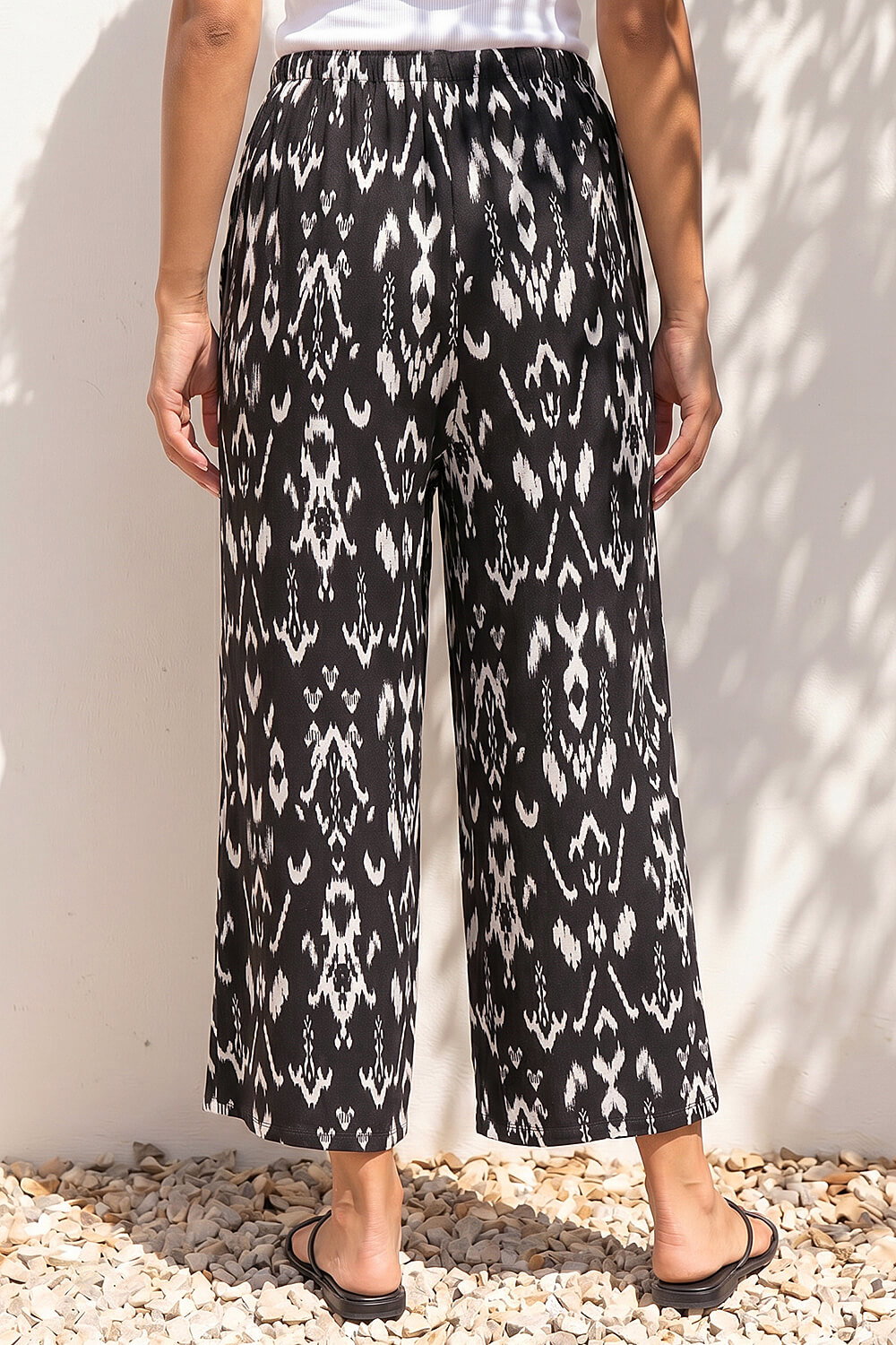 Black Petite Aztec Print Stretch Trouser, Image 4 of 4