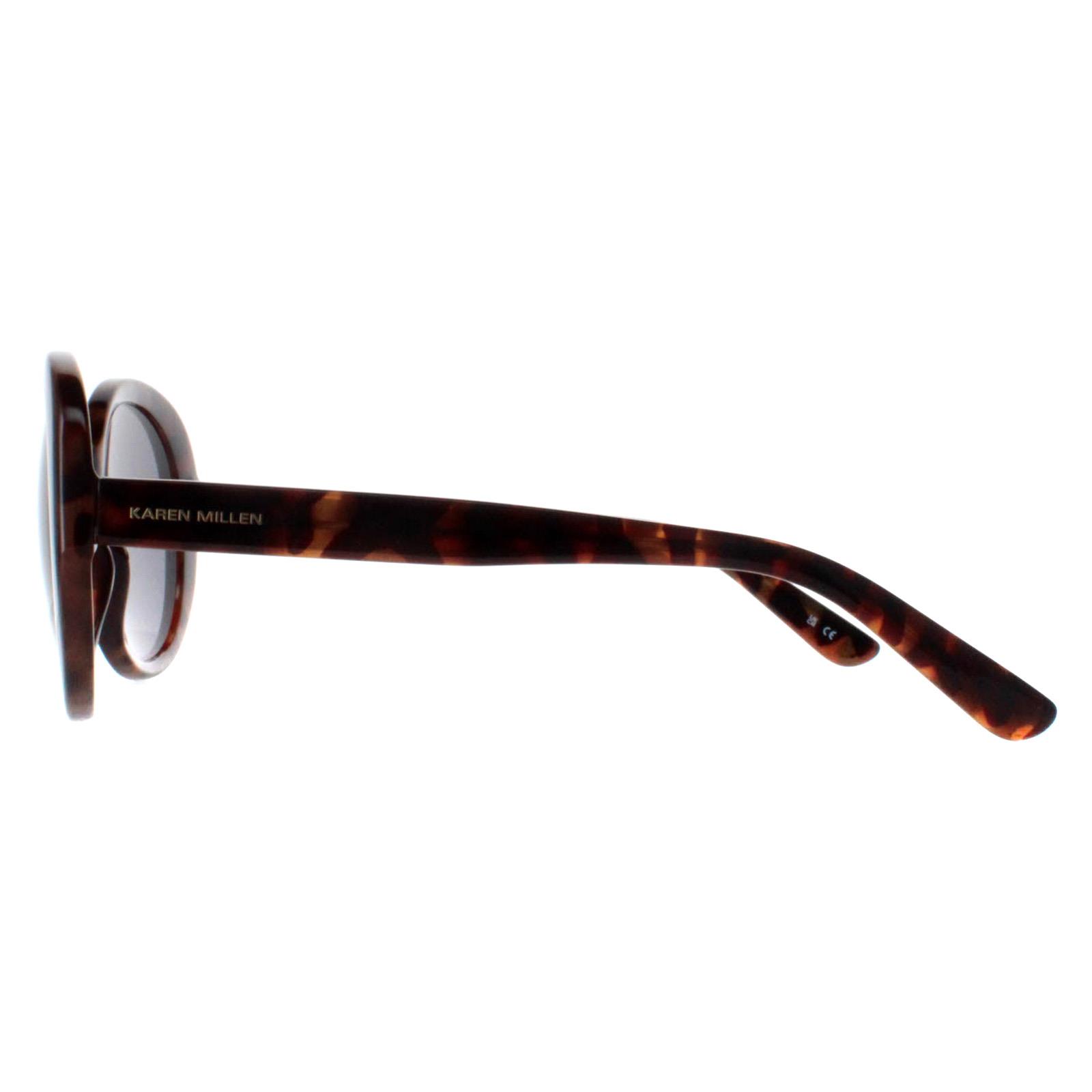Brown Karen Millen Brown Oval Dark Tortoise Dark Grey KM5051, Image 3 of 4
