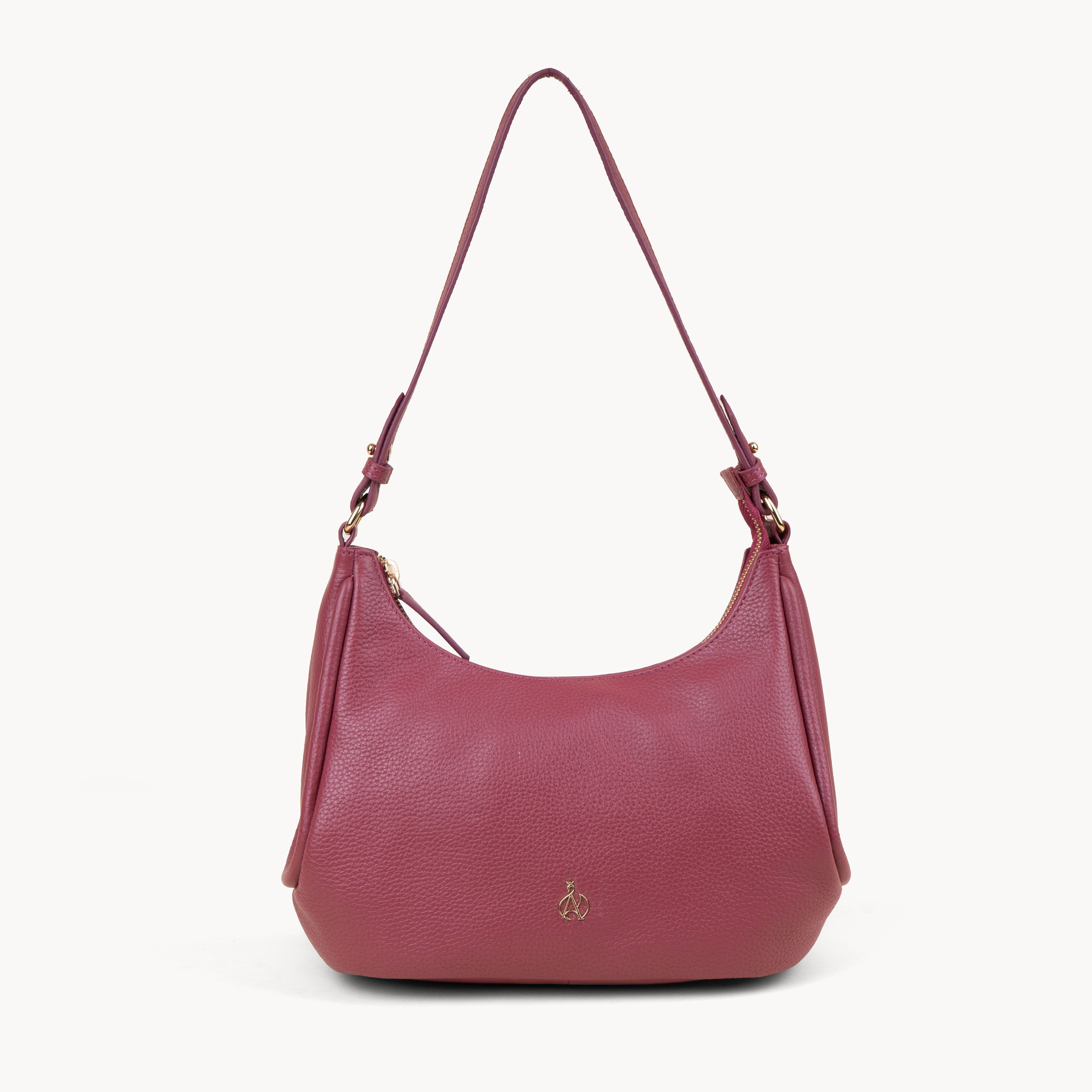 Pink Assots London Pink 'NATASHA' Pebble Grain Real Shoulder Bag, Image 1 of 5