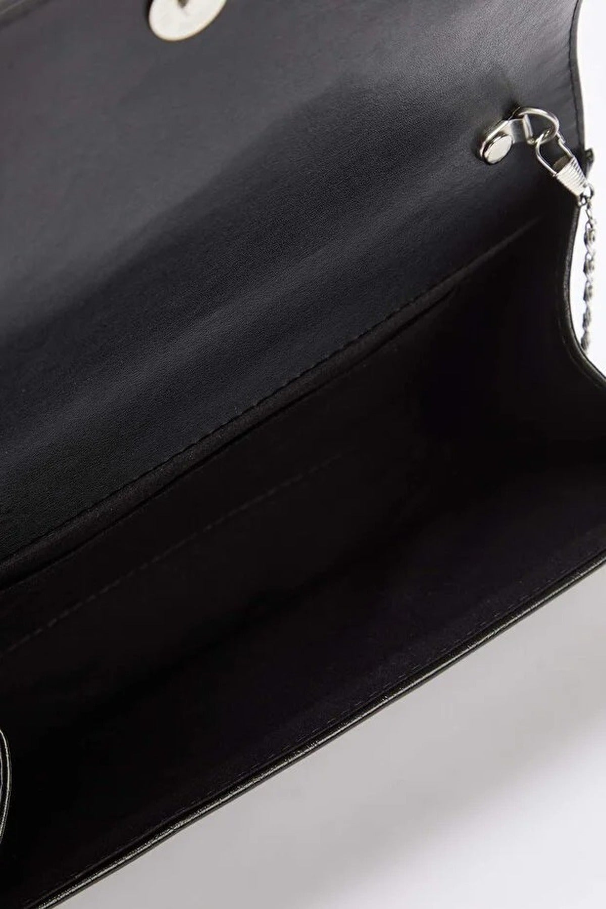 Black Mini Metal-Embellished Chain Clutch Bag, Image 3 of 4