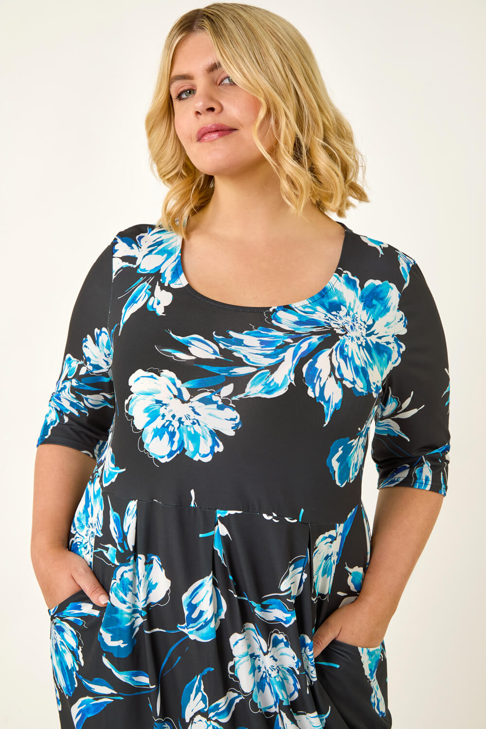 Blue Print Pocket Dress main image 0