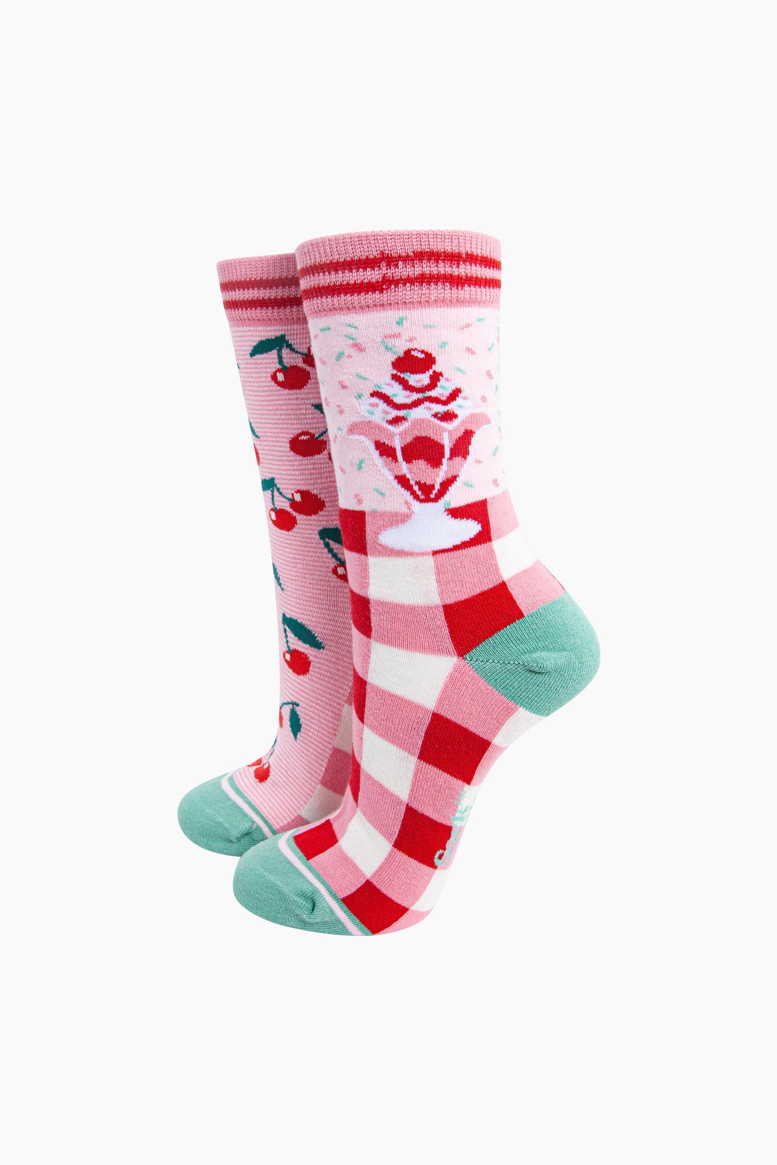 Pink Ice Cream Sundae Combed Cotton Odd Socks, Image 1 of 4