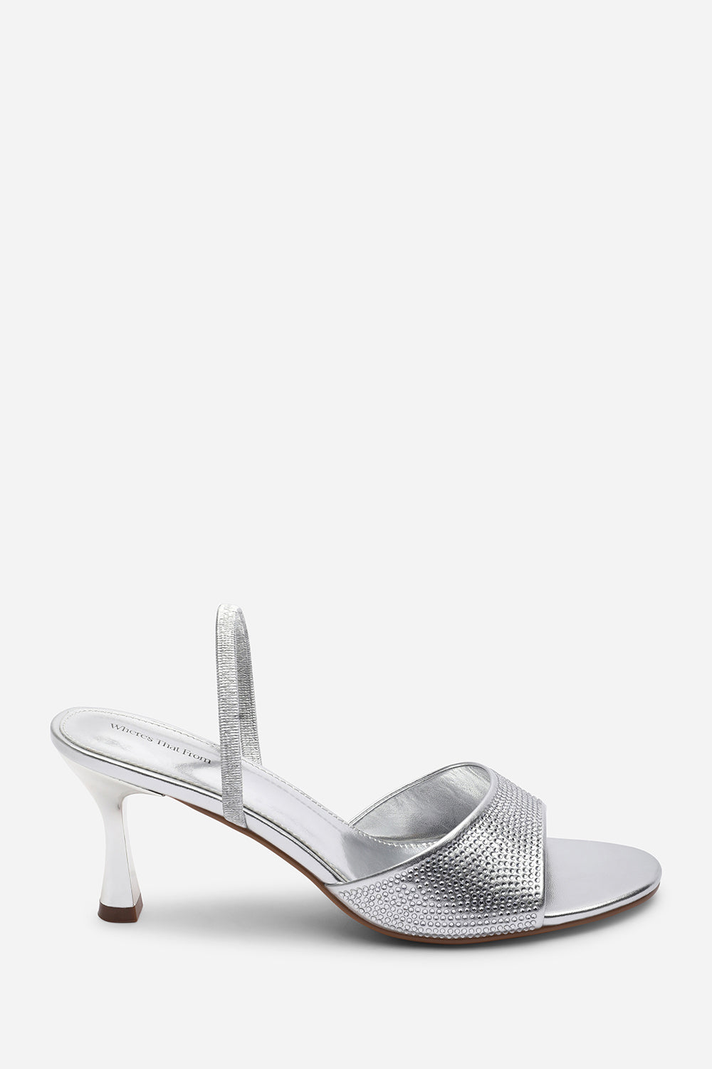 Silver Where's That From Silver Harmony Open Toe Mid Heel Sandal with Sling back, Image 2 of 6