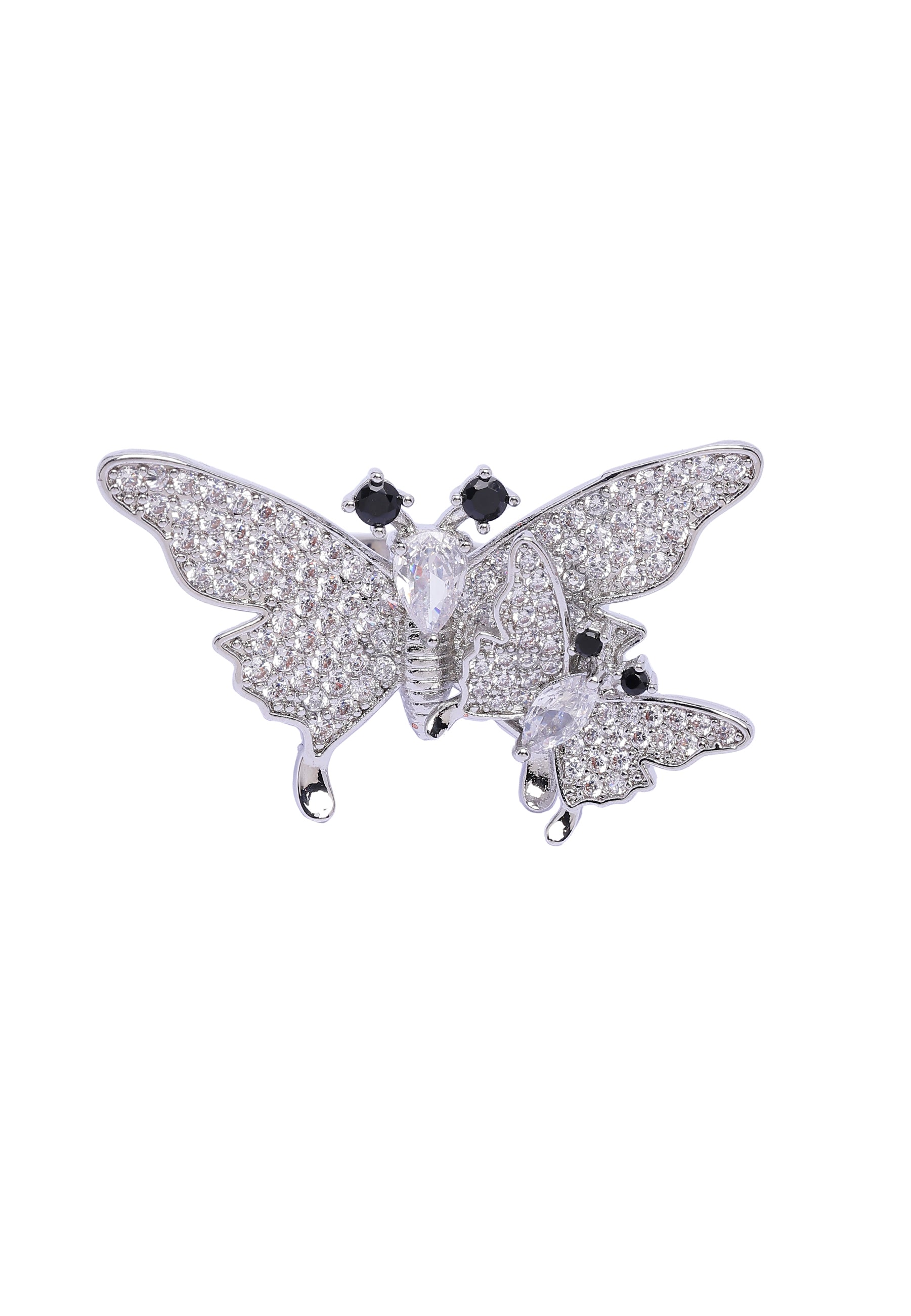 Silver Silver Cute Flutter Ring - Free-Size, Image 3 of 6