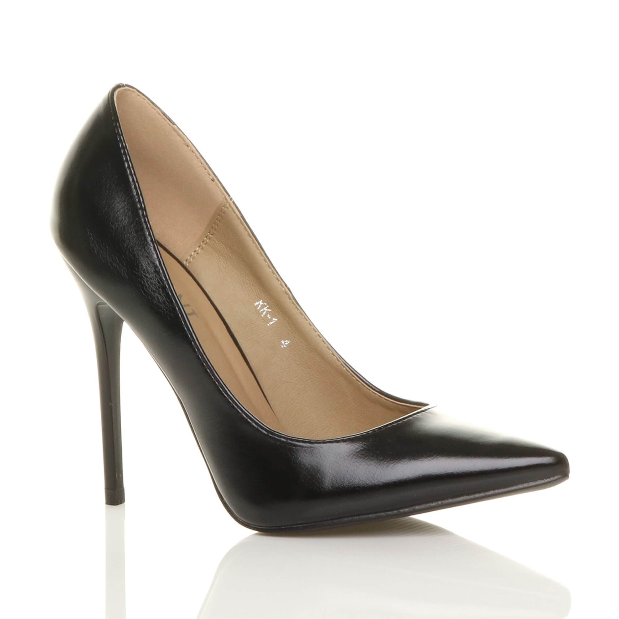 Black High Heel Stiletto Pointed Toe Court Shoes