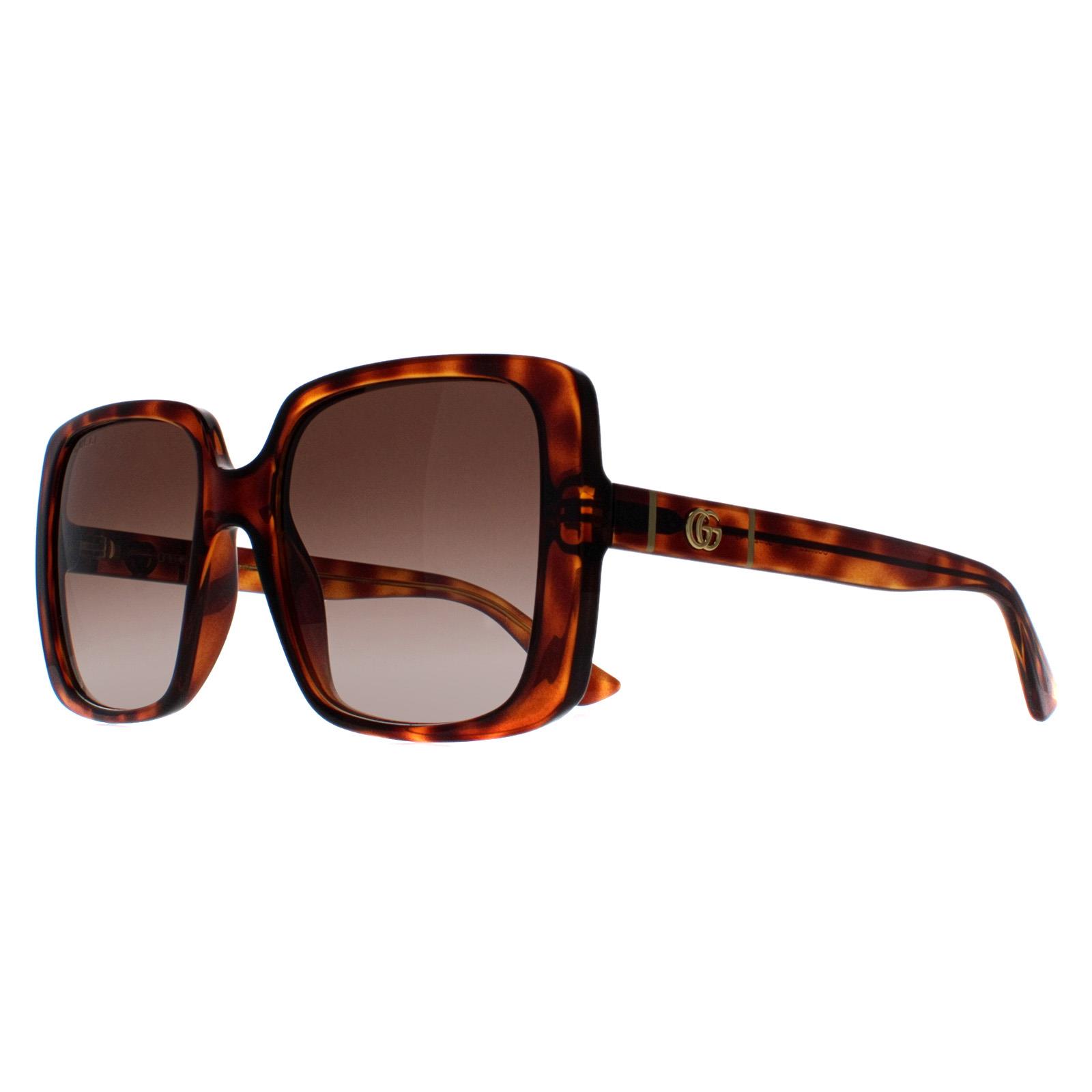 Brown Gucci Brown Square Dark Havana Brown Gradient GG0632S, Image 2 of 4
