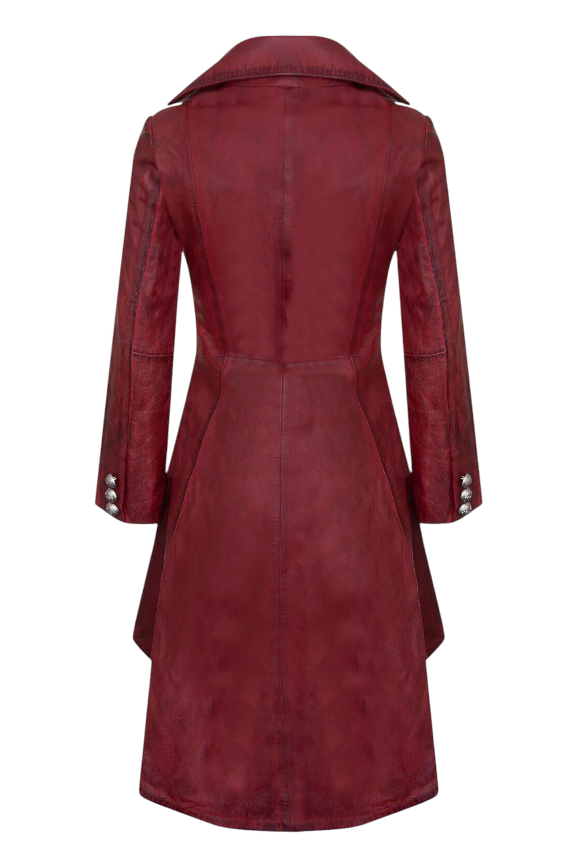 Burgundy Womens Gothic Victorian Coat-Accra, Image 3 of 4