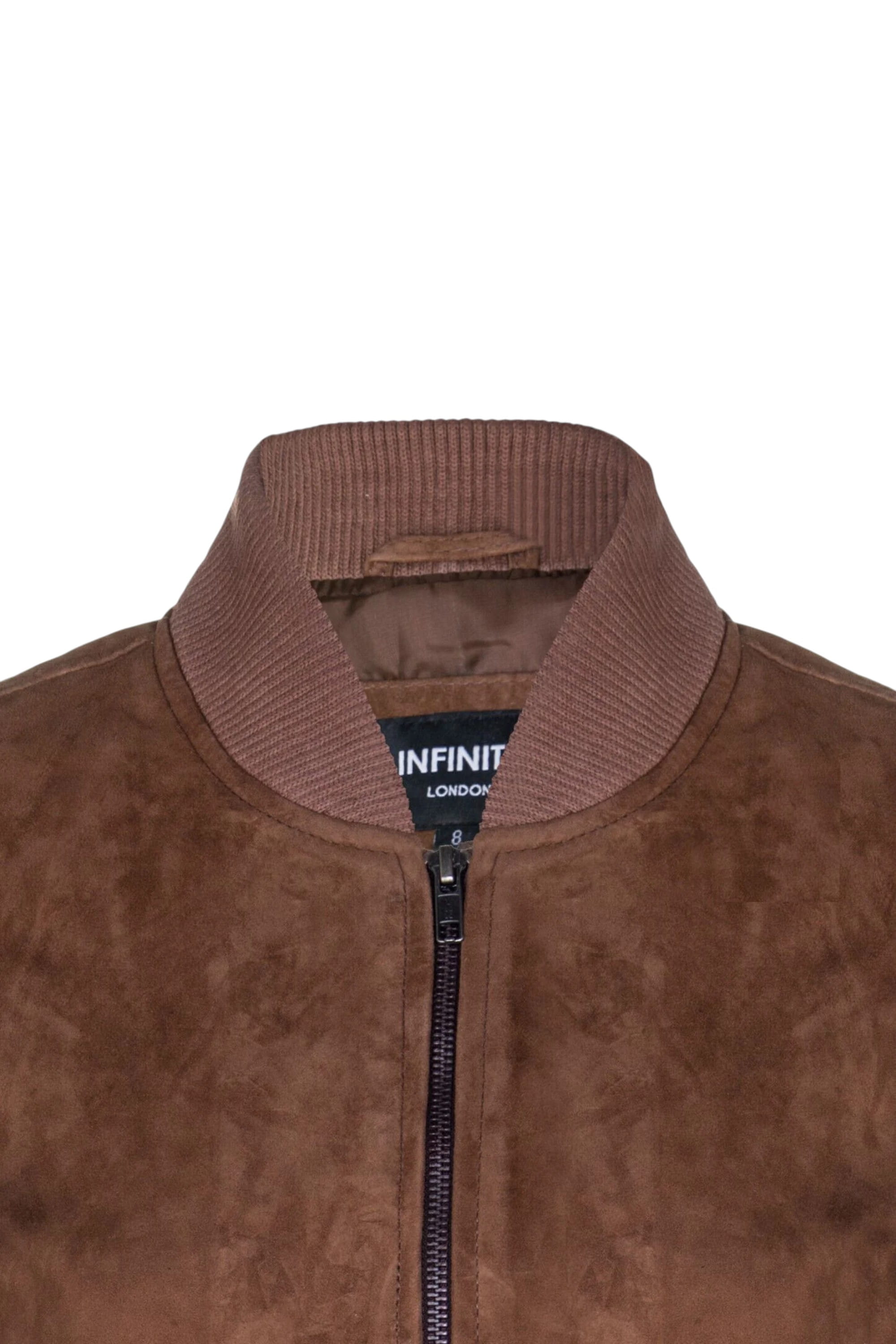 Tan MA-1 Suede Bomber Jacket - Newbury, Image 5 of 5