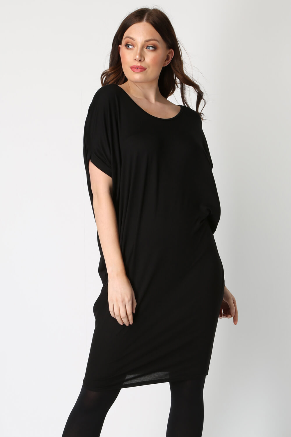 Black Slouch Cross Back Dress, Image 1 of 4