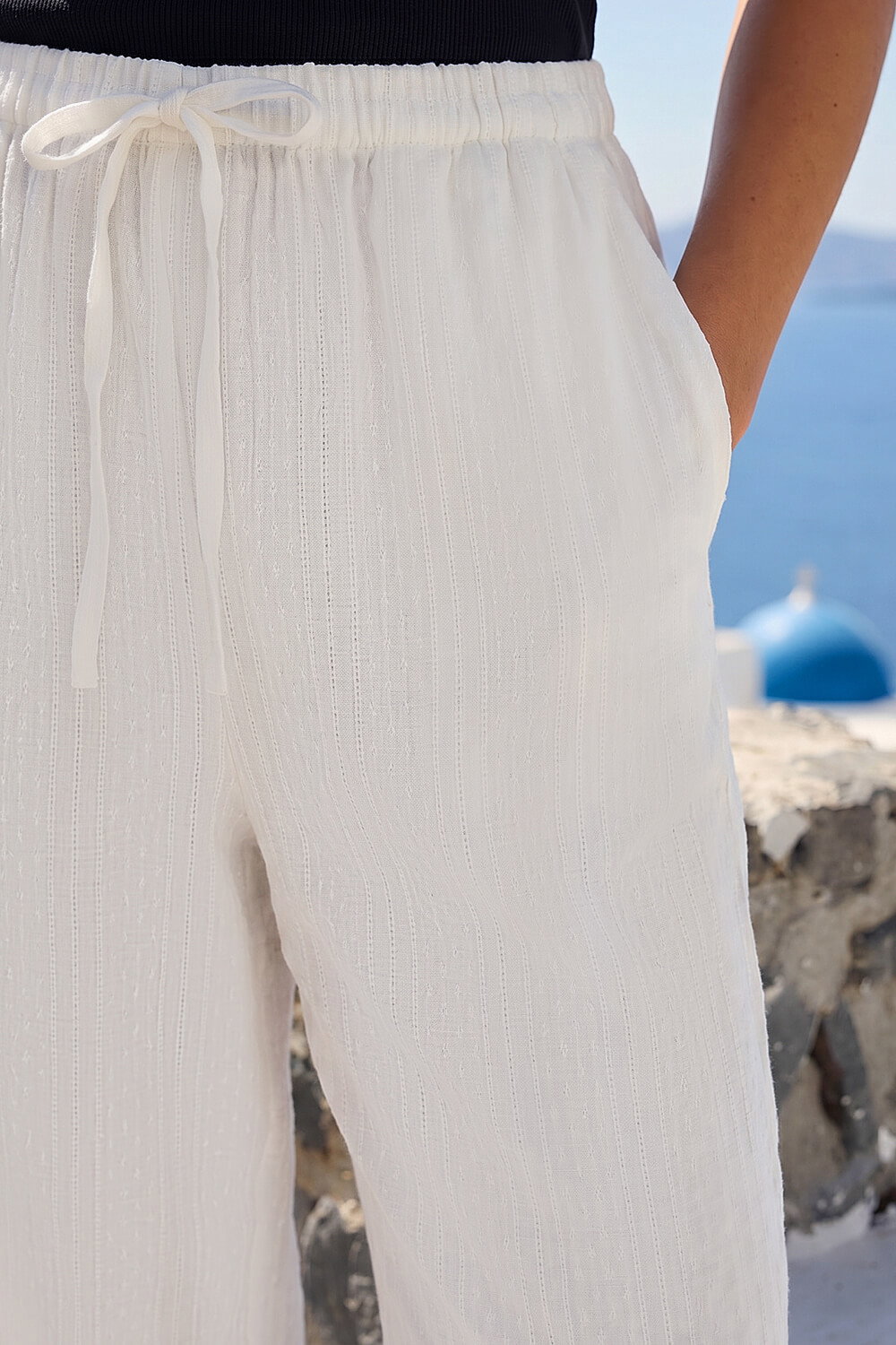 White Petite Textured Pocket Trouser , Image 5 of 4