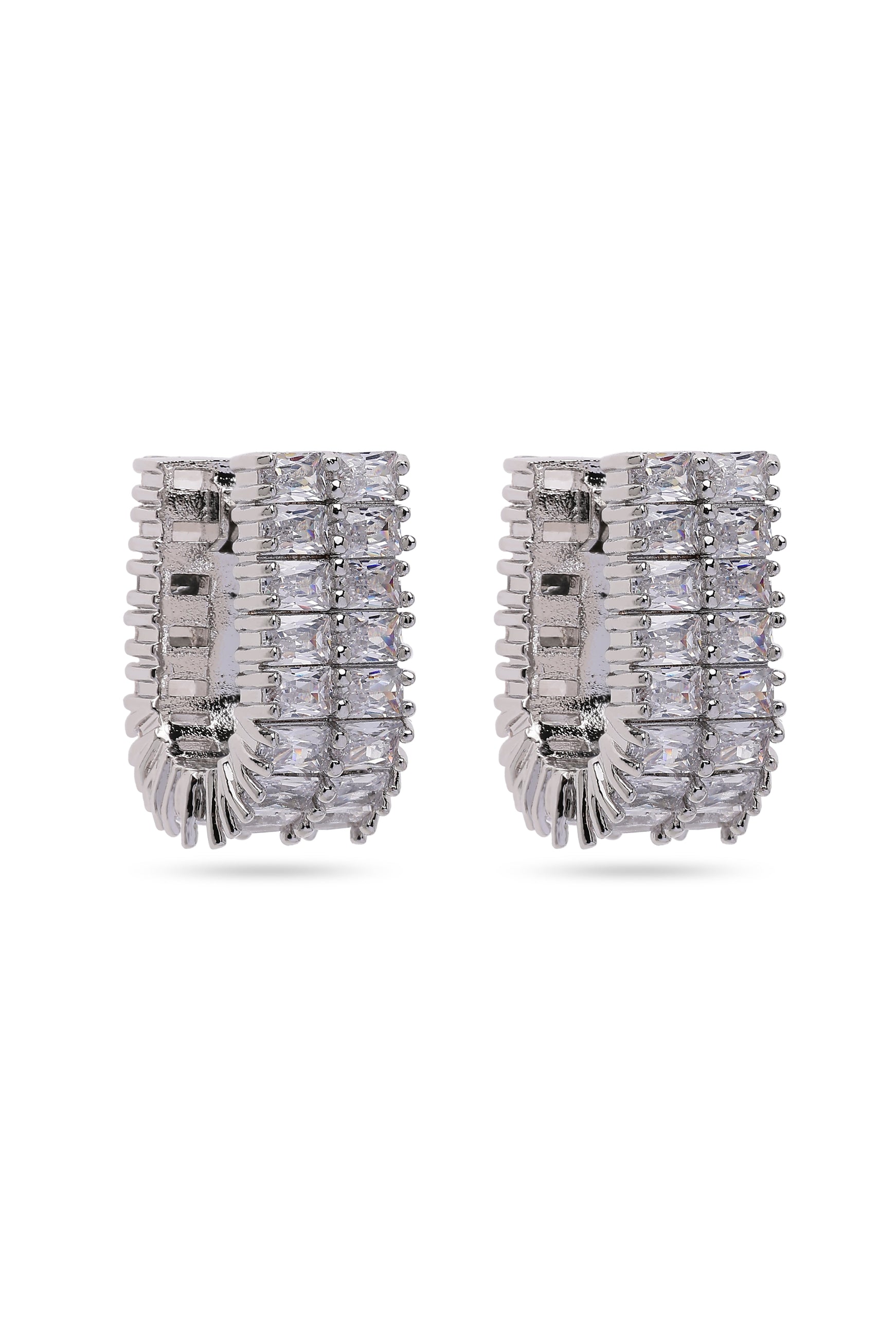 Metallic Shimmering Rectangular Hoops