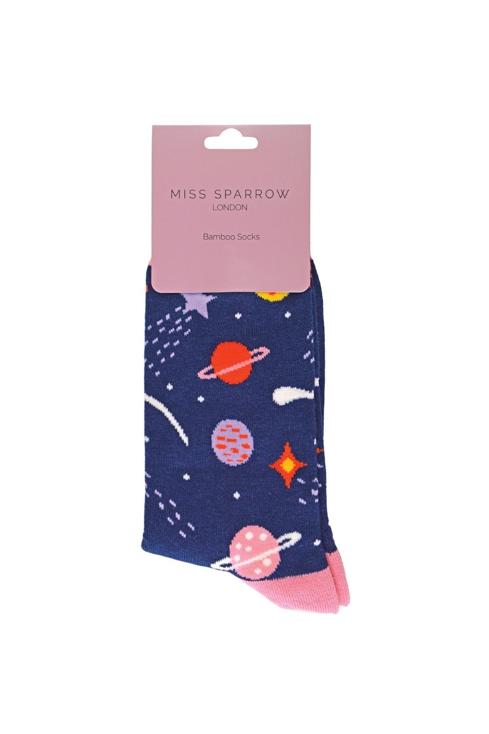 Navy 1 Pack Novelty Space Enthusiast Bamboo Socks, Image 2 of 3