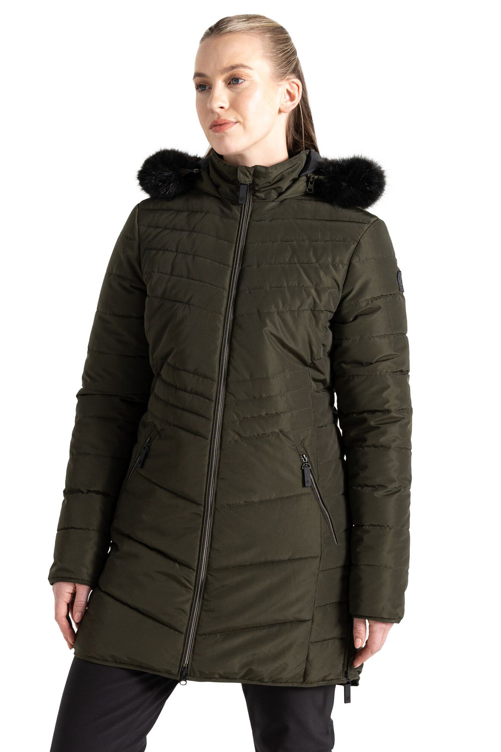 Khaki Striking IIII Mid Length Padded Jacket, Image 4 of 4