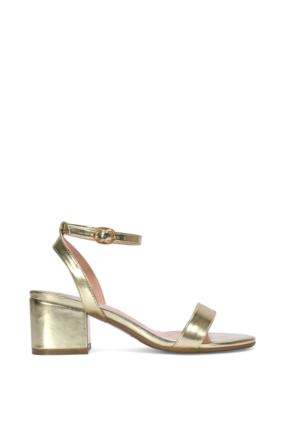 Black 'Gemma' Low Block Heel Open Toe Strappy Sandal Shoes