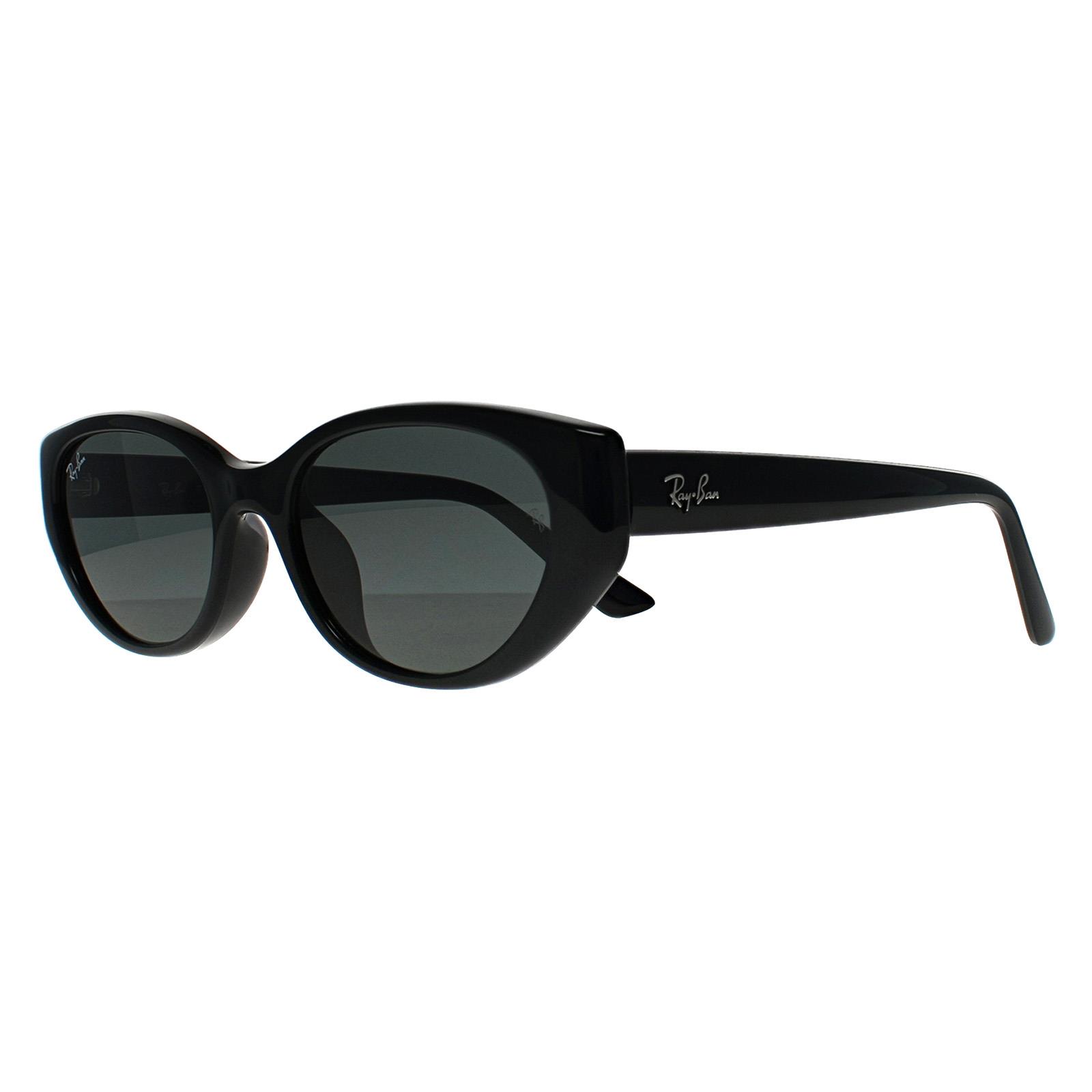 Black Ray-Ban Black Oval Polished Black Dark Grey RB4457D Bio Based, Image 2 of 3
