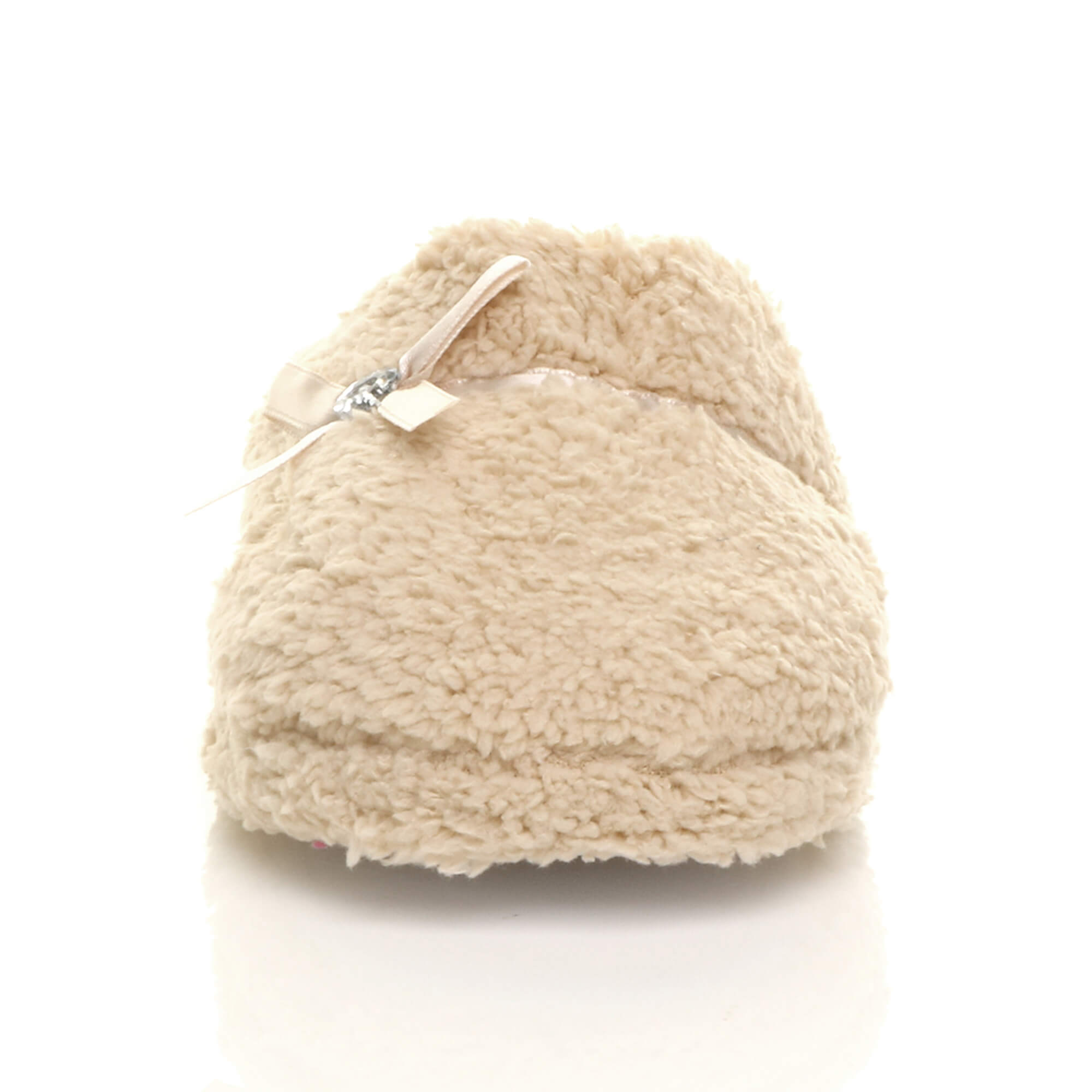 Beige AJVANI Beige Fleece Mules Slippers, Image 5 of 5