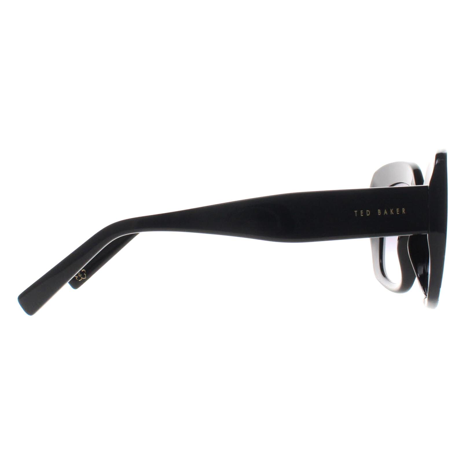 Black Ted Baker Black Cat Eye Solid Black Flowers Grey Gradient TB1675 Hattie, Image 4 of 4
