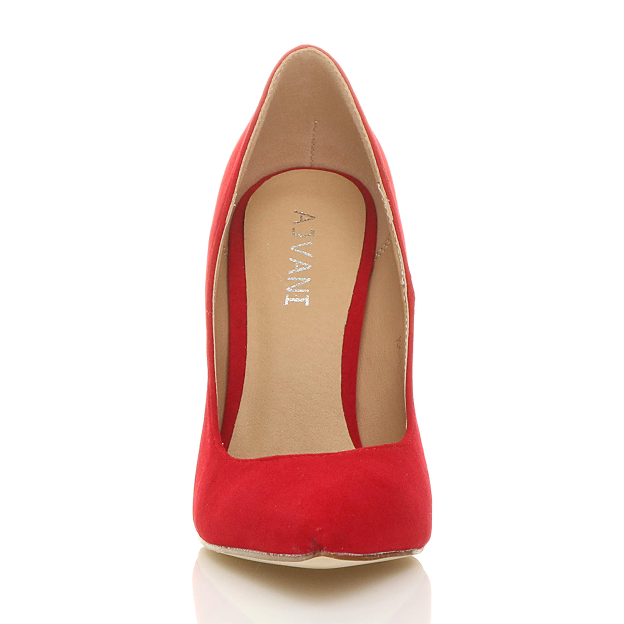 Red AJVANI Red High Stiletto Heel Pointed Toe Court Shoes, Image 6 of 6