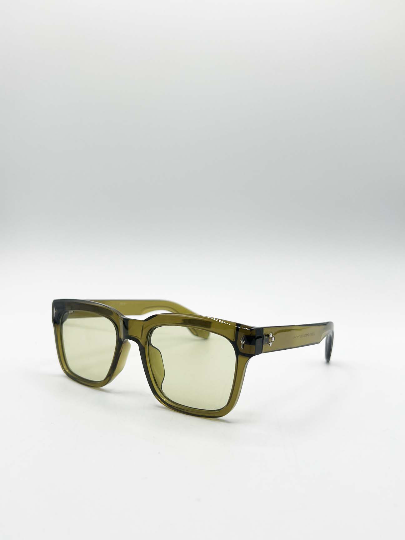 Green Square Sunglasses in Green, Image 4 of 7