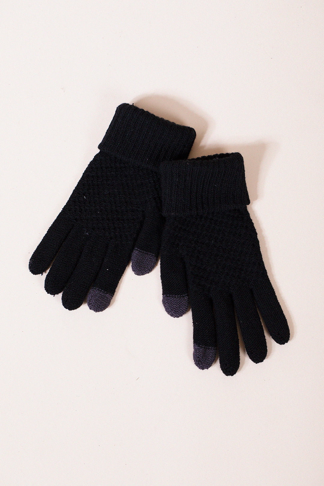 Black Knitted Gloves - Touch Screen, Image 2 of 3