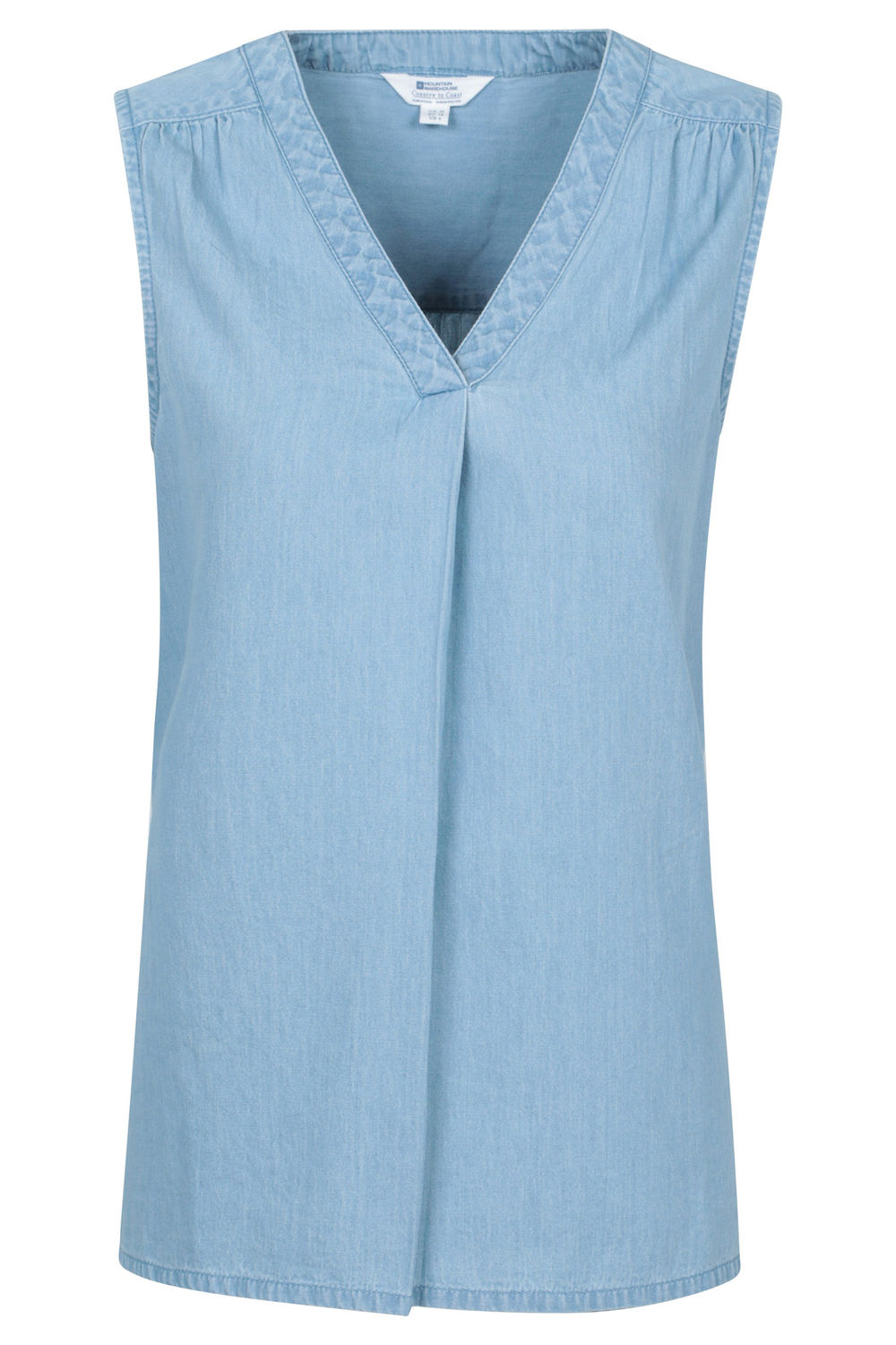 Light Blue Tuscany Chambray Sleeveless Shirt, Image 1 of 4