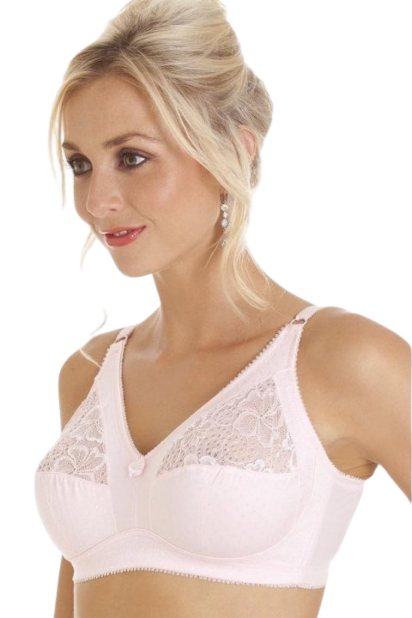 Pink Camille Lingerie Pink Soft Comfort Non Wired Bra, Image 4 of 5